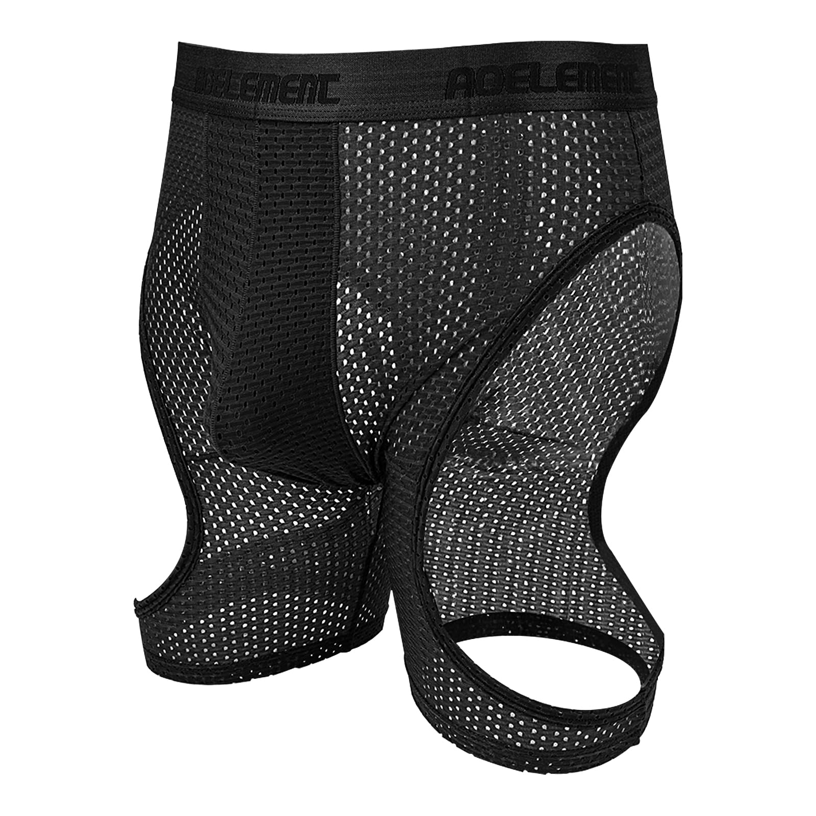 Evankin Men's Black Sexy Underwear Boxer Briefs Ice Silk Hollow Underpants Long Breathable Lingerie Elastic Sports Short Pants, S