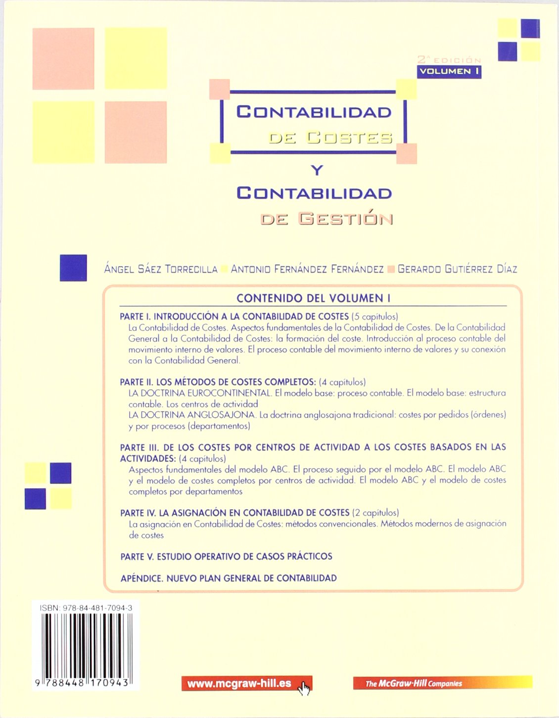 Contabilidad de costes y contabilidad de gestion. Vol. 1. 2 Ed. Ampliad - 9788448170943