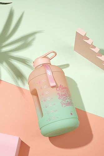Miniatura 10 de H2O Capsule INSPO - Botella de agua de medio galón con marcador de tiempo y pajilla, jarra motivacional de seguimiento de la hidratación, sin BPA
