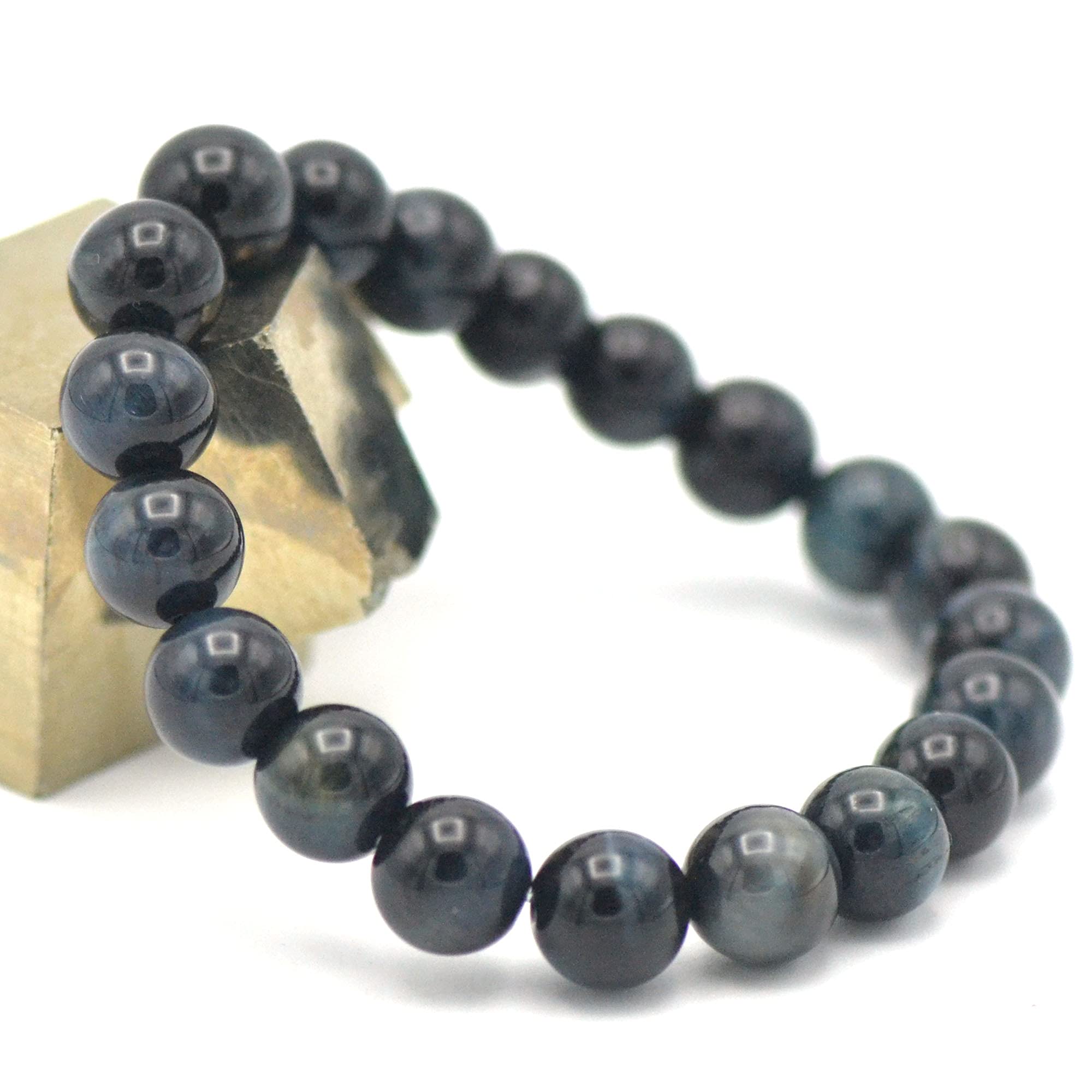 Miracles Minéraux Bracelet perle ronde 10 mm, pierre naturelle, création artisanale française, plus de 40 choix