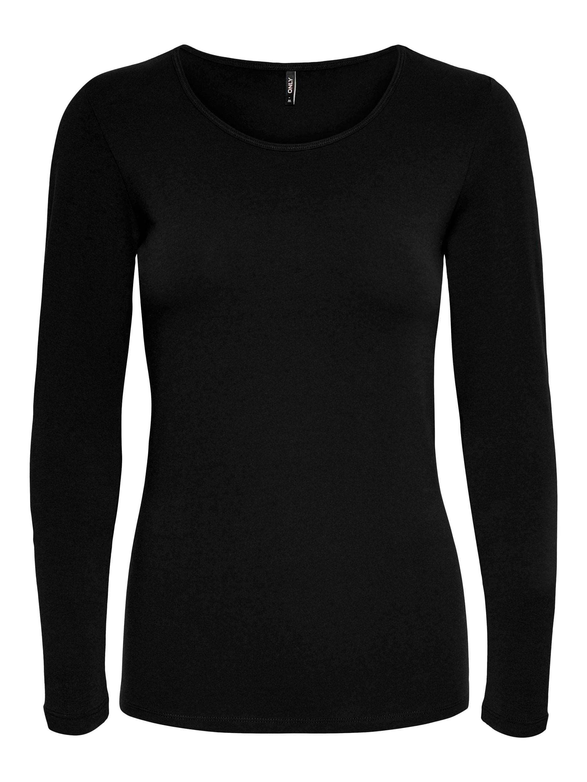 ONLY Onllive Love Life Basic T-Shirt à Manches Longues pour Femme, 2 x Noir, 1 x Blanc, L
