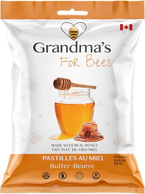 Grandma's for Bees | Honey and Butter 80g X Pack of 4 | Old Fashioned Honey Drops