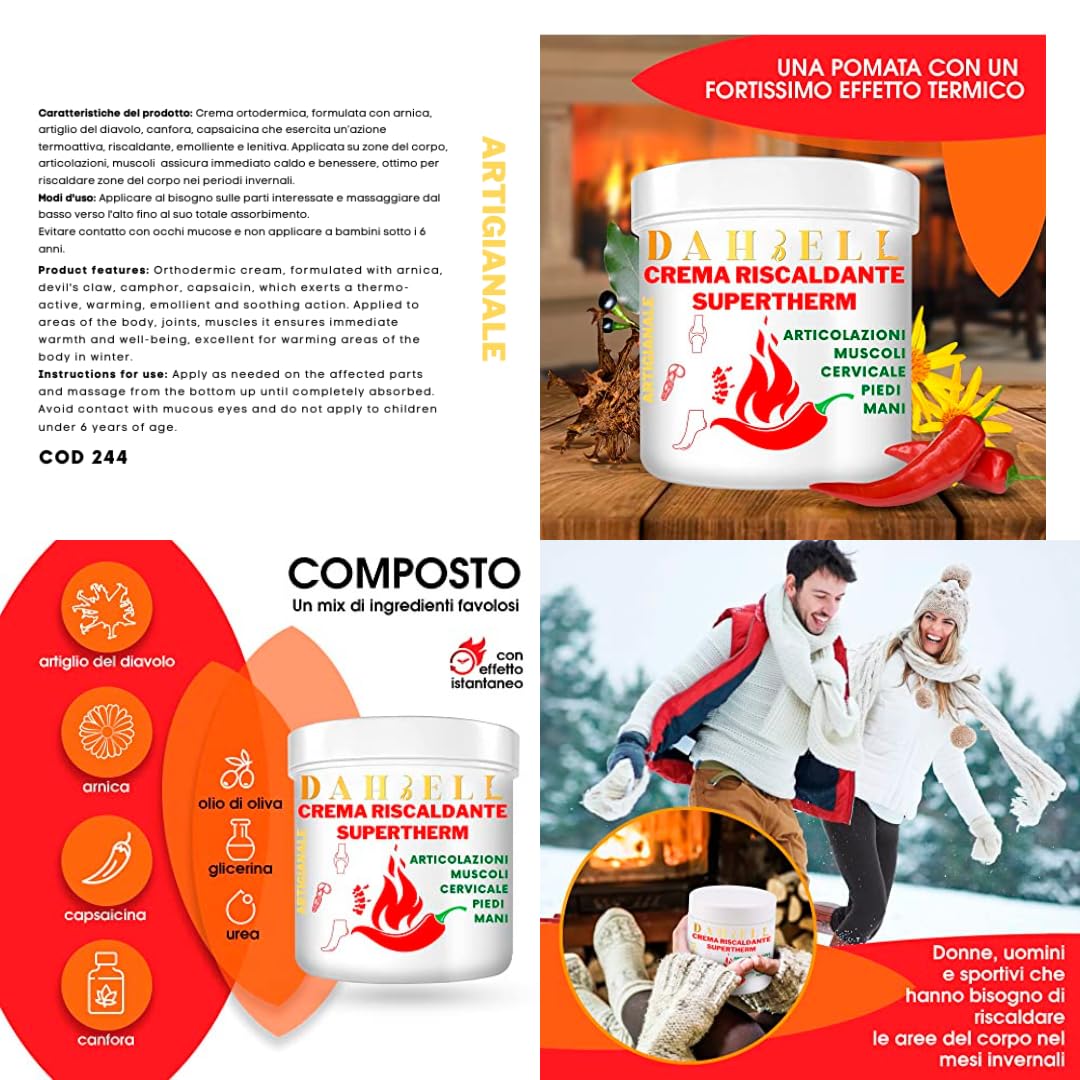 Crema capsaicina termoattiva extra riscaldante con arnica forte artiglio del diavolo e canfora per articolazioni scaldare muscoli collo schiena ottima crema riscaldante piedi