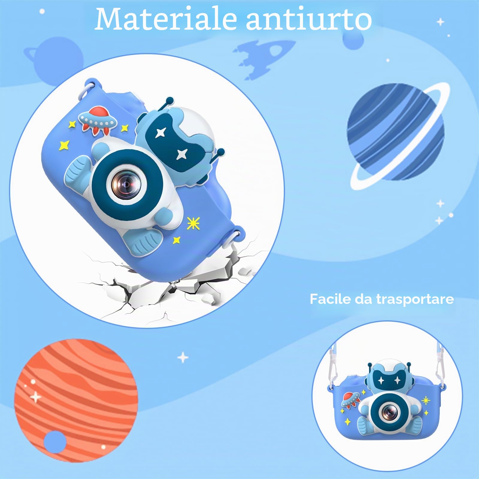 Gofunly Macchina Fotografica Bambini, 2.0 Pollici Mini Ricaricabile Fotocamera Digitale Bambini HD 1080P Selfie Videocamera con Scheda 32GB, Regalo Natale & Compleanno per Ragazze Ragazzi 3 a 12 Anni