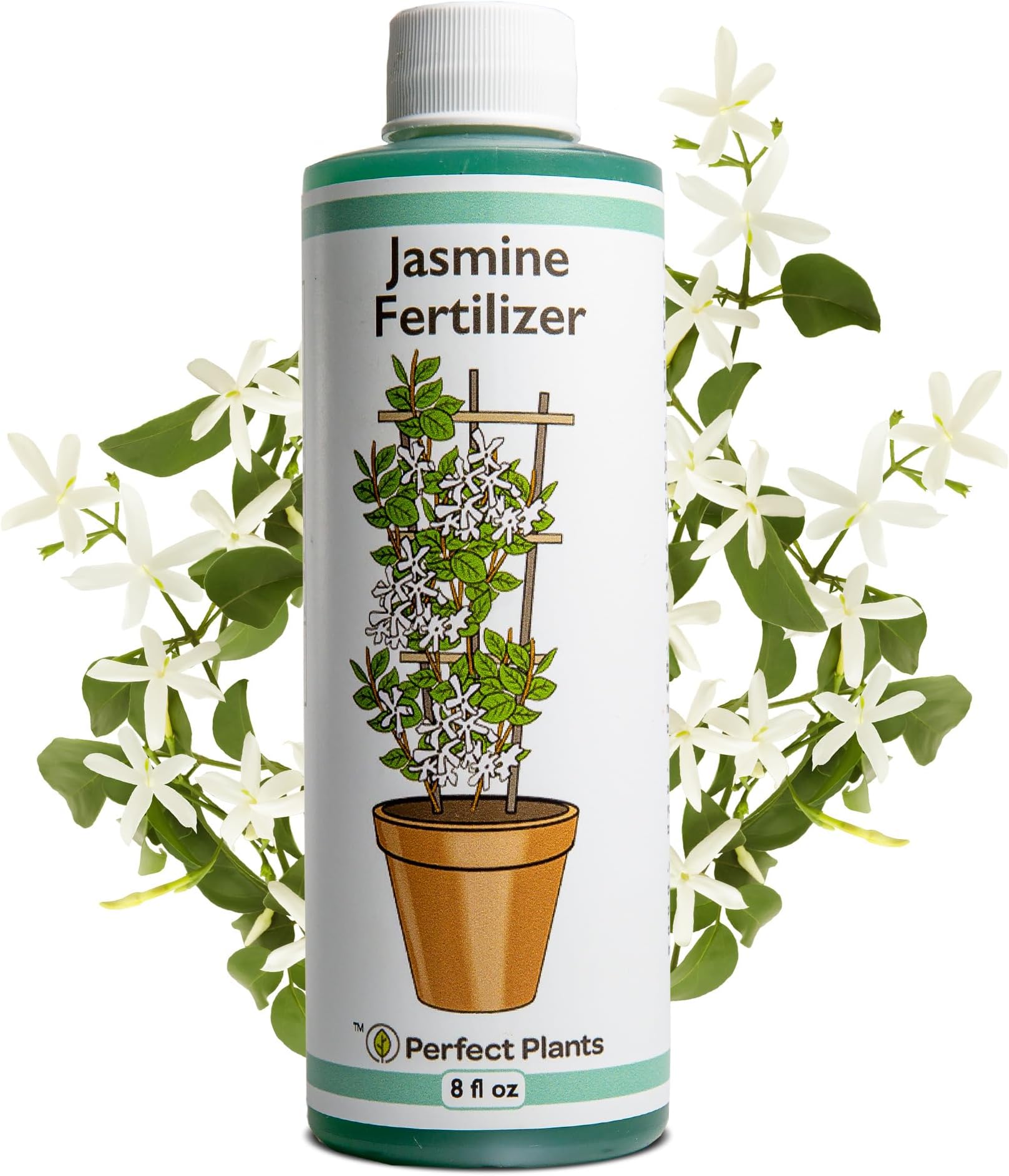 Perfect Plants Liquid Jasmine Fertilizer | 8oz. of Premium Concentrated Indoor Outdoor Jasmine Food | Use with Aromatic and Flowering Jasminum | Bloom Booster