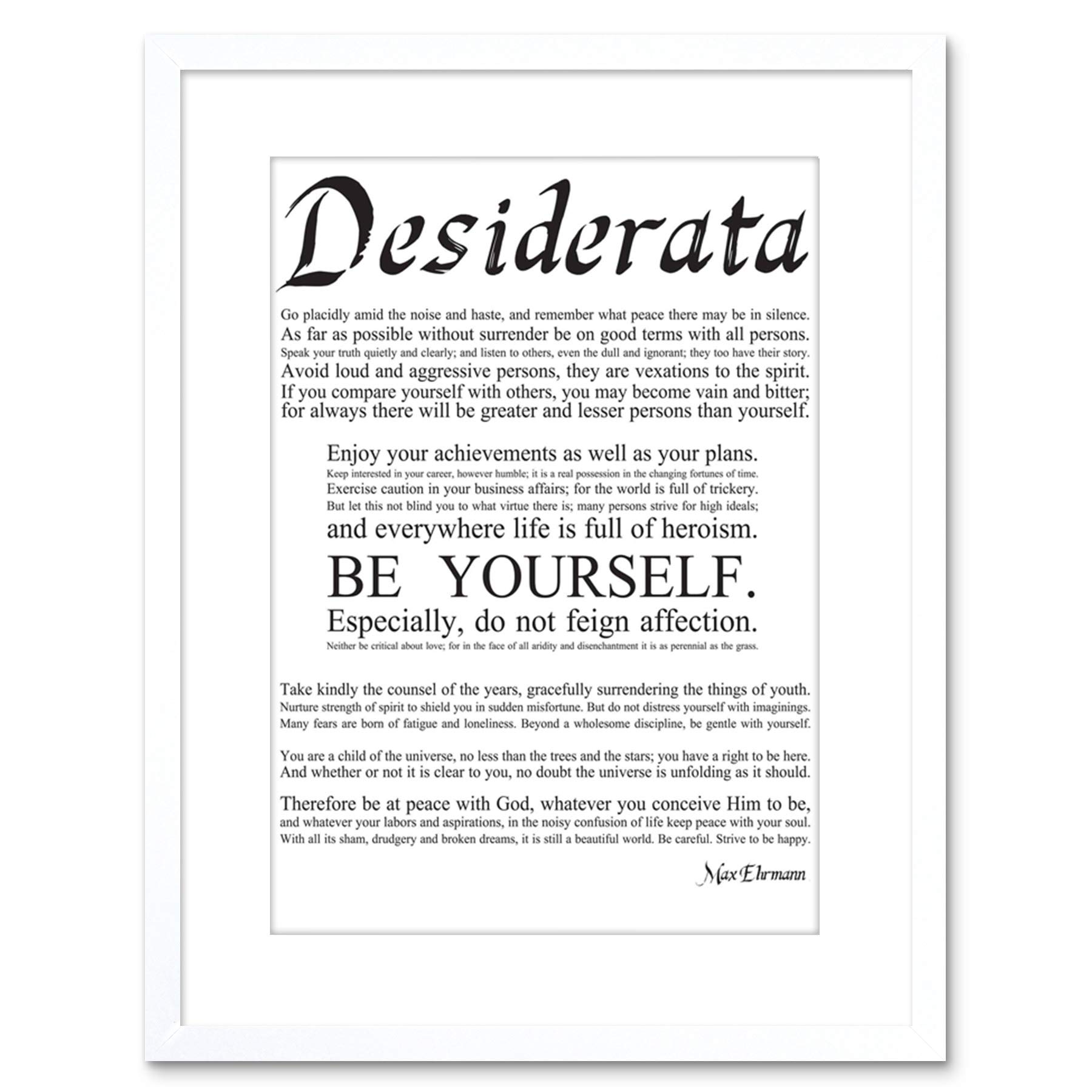 Wee Blue Coo Desiderata Ehrmann Placidly Amid Yourself Quote Framed Wall Art Print