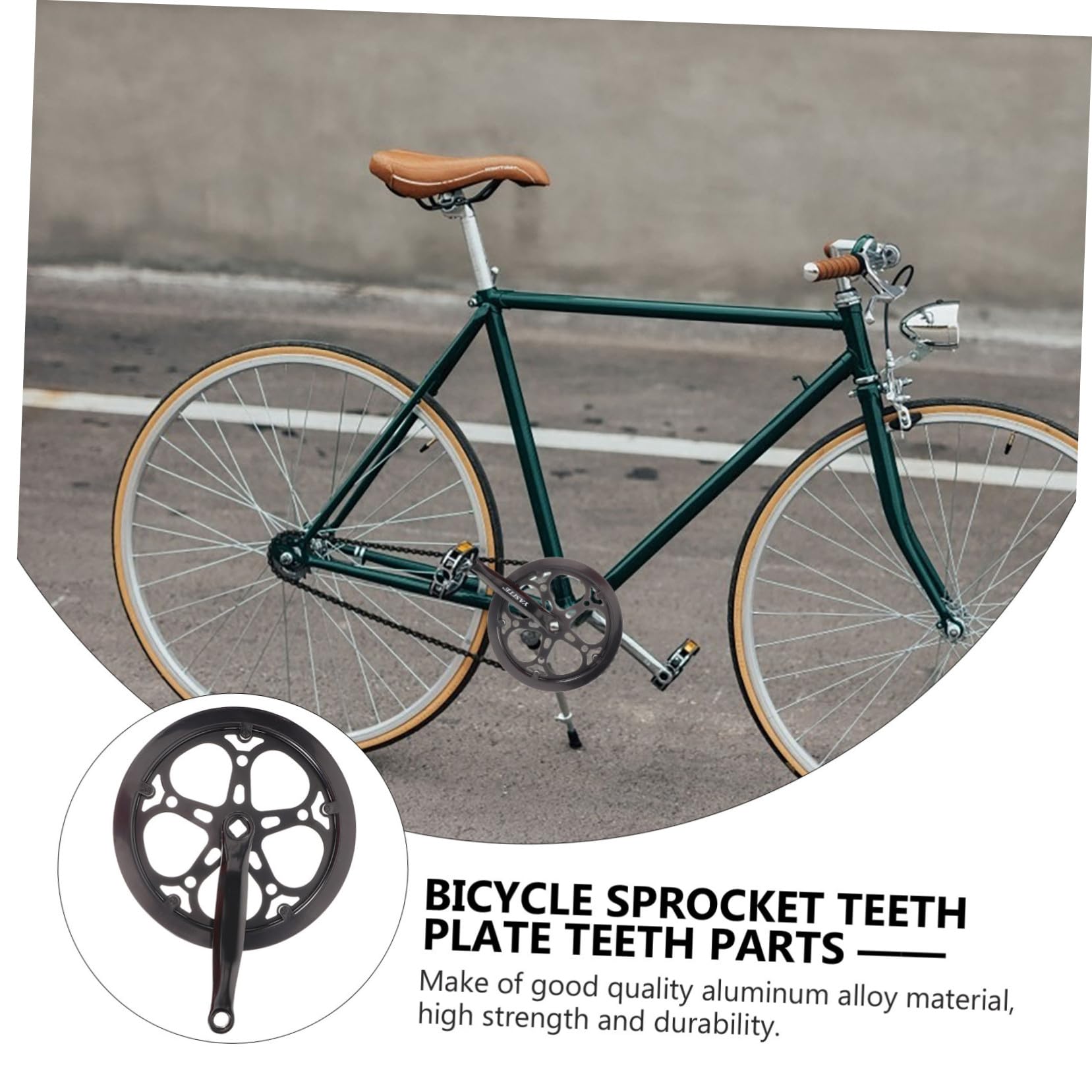 Guarnitura per Mountain Bike e Bici da Pista, Manovella Cava Rimovibile 170 MM Corona Singola da 52 Denti in Metallo, Accessori di Ricambio per Ciclismo Bullone Catena
