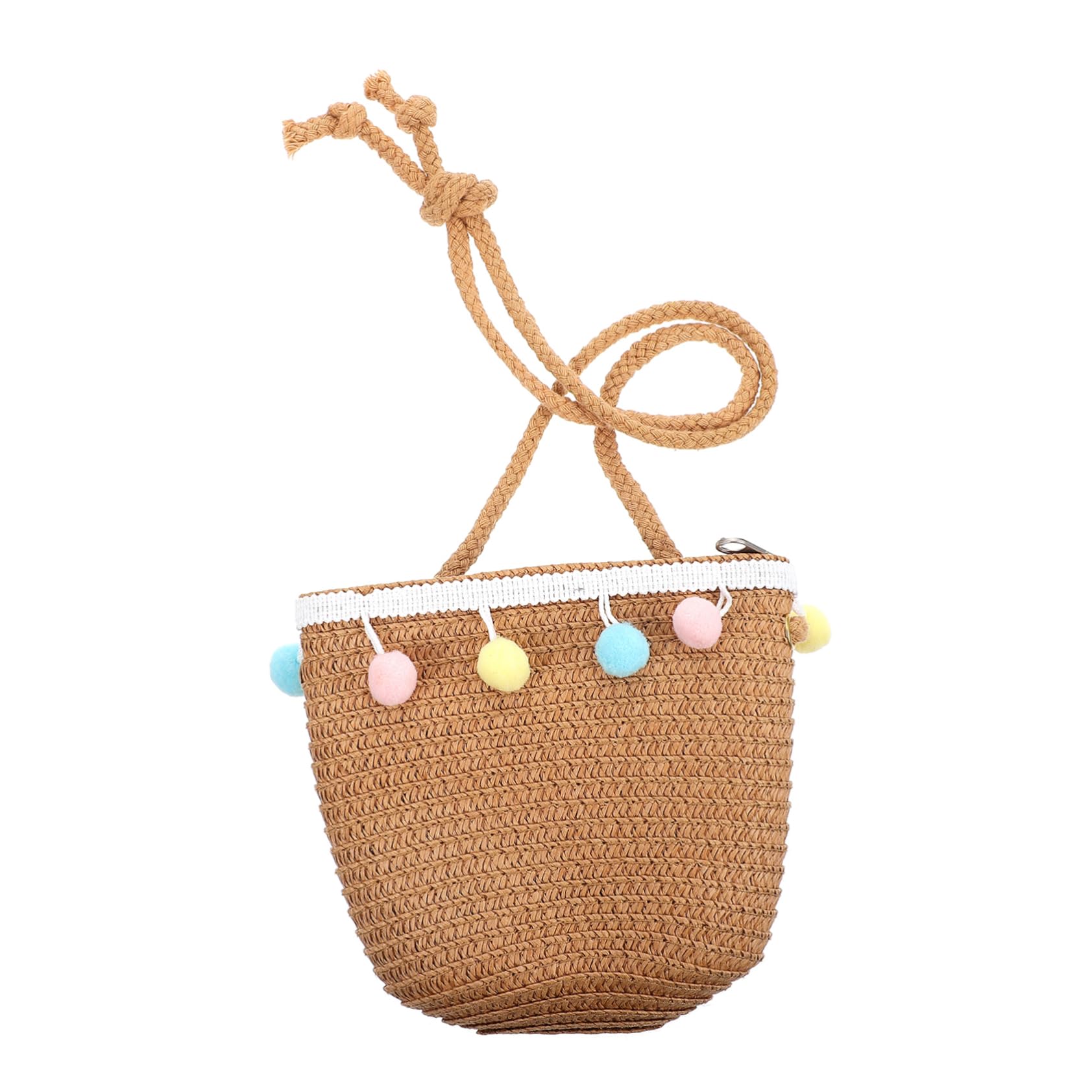 SHERCHPRY Bow Purse Straw and Girls Straw Beach Bag for Girls Children's Handbag Storage for Beach Shopping and Parties