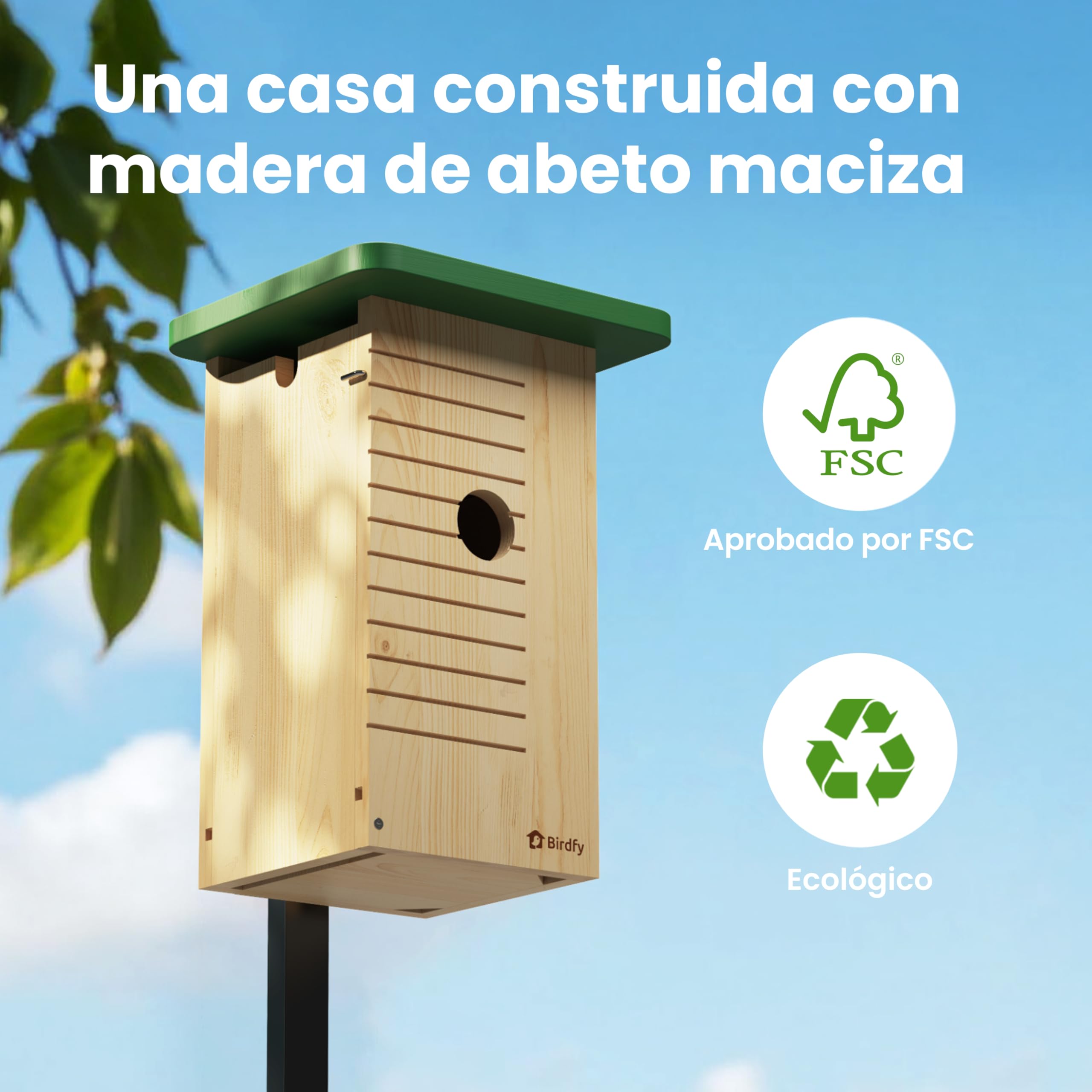 Birdfy Pajarera con cámara, nido con cámara, cámara de 2 millones de píxeles, para exteriores, observación en tiempo real de la construcción de nidos y cría de aves, detección de comportamiento de