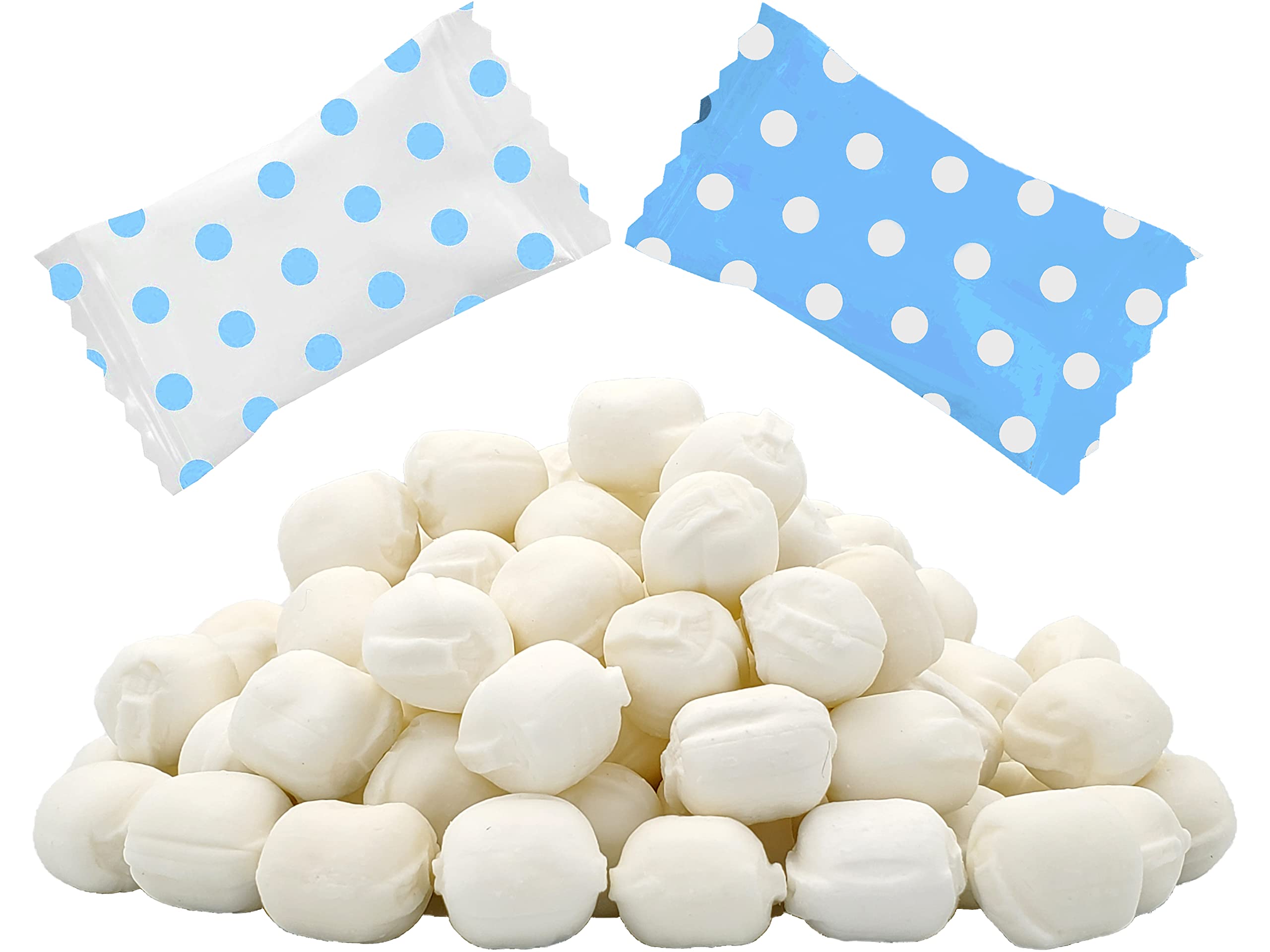 Fruidles Big Dots Buttermints, After Dinner Mints, Fat-Free, Kosher Certified, Individually Wrapped (Caribbean Blue, 55 Pieces)