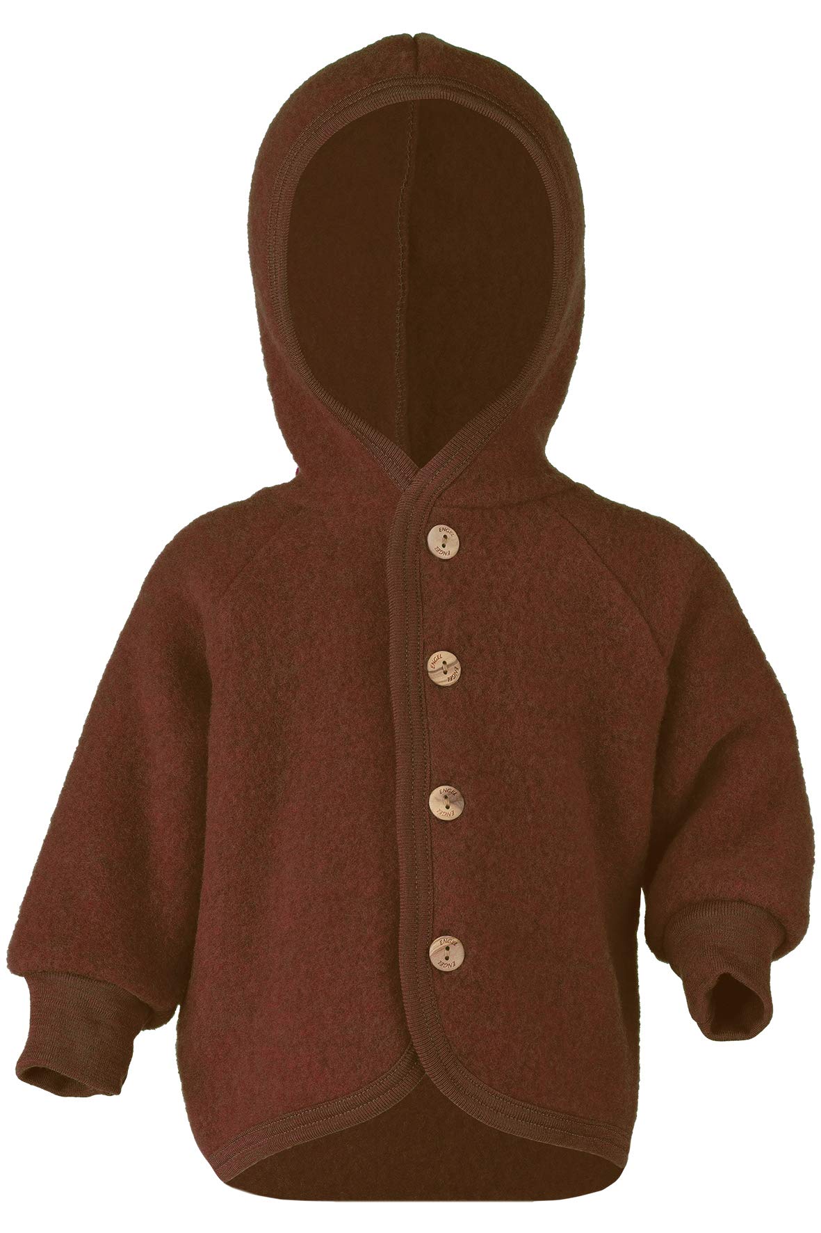 Engel Baby Jacket with Hood Wool Fleece (Cinnamon, 86-92), Cinnamon Melange, 86-92