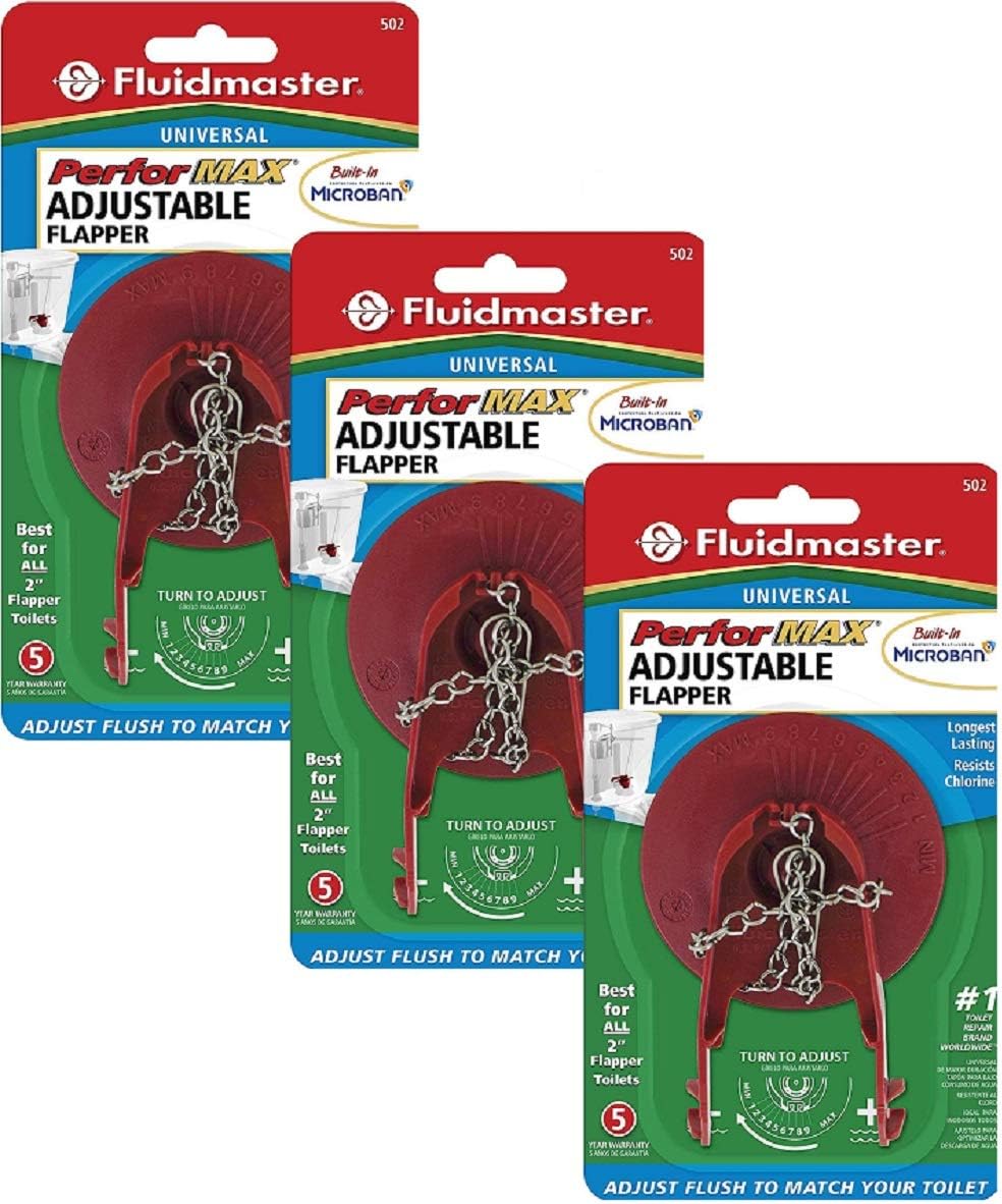 Fluidmaster 502P21 Universal Flapper with Microban, Red (3 Pack)