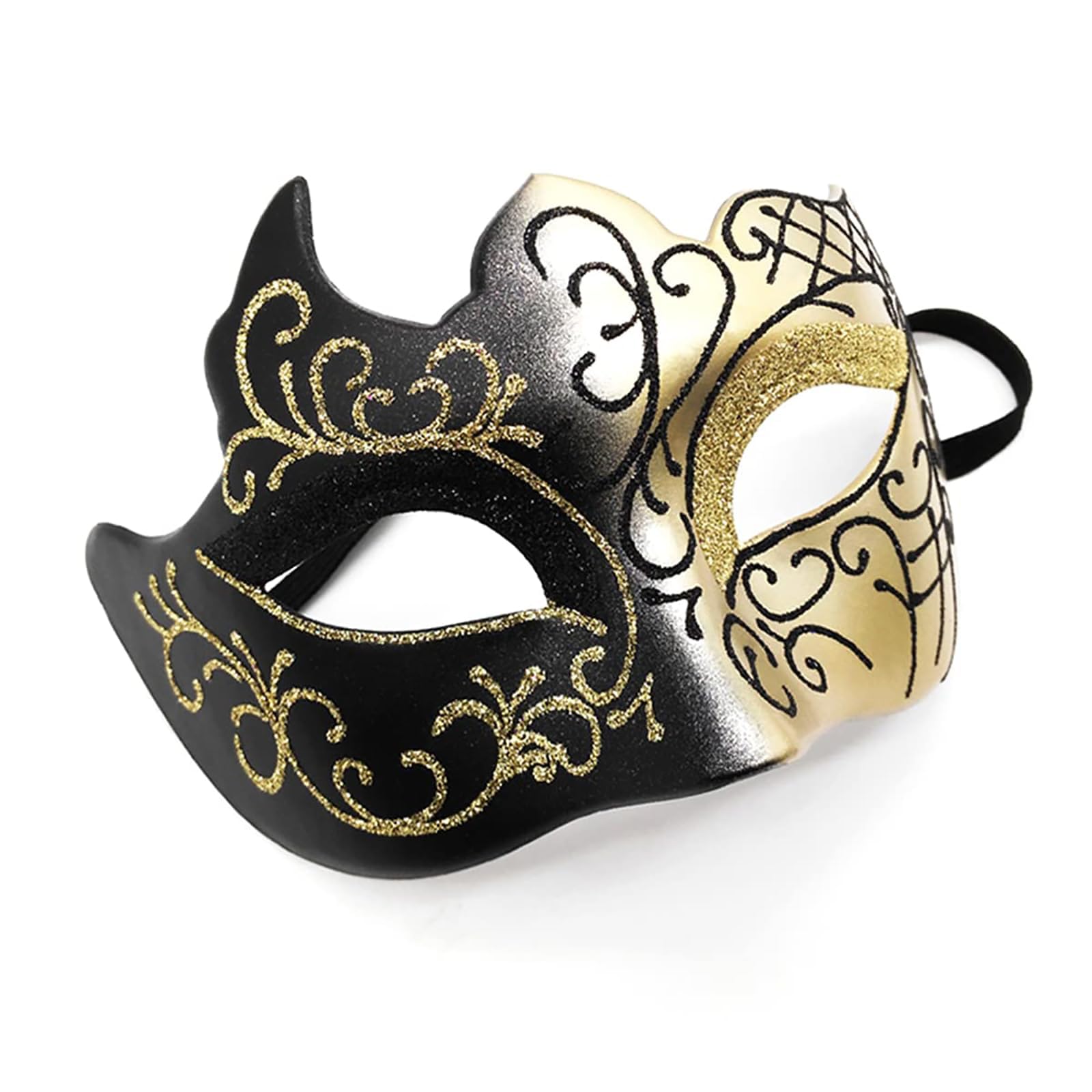 CBMZHF Men's masquerade mask, Venice mask, Easter mask, suitable for Halloween, carnival, party, prom, club costume mask (Golden)