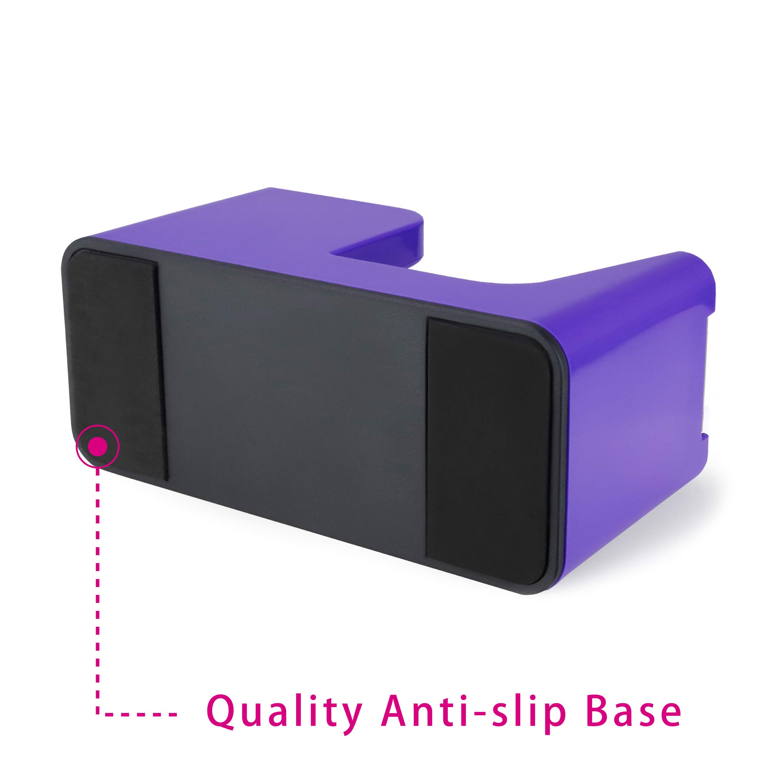 ABEL SimpleWork Dispensador de cinta de escritorio, morado, núcleo de 2,54 cm, base antideslizante, cortador de cinta para oficina, hogar, escuela y manualidades