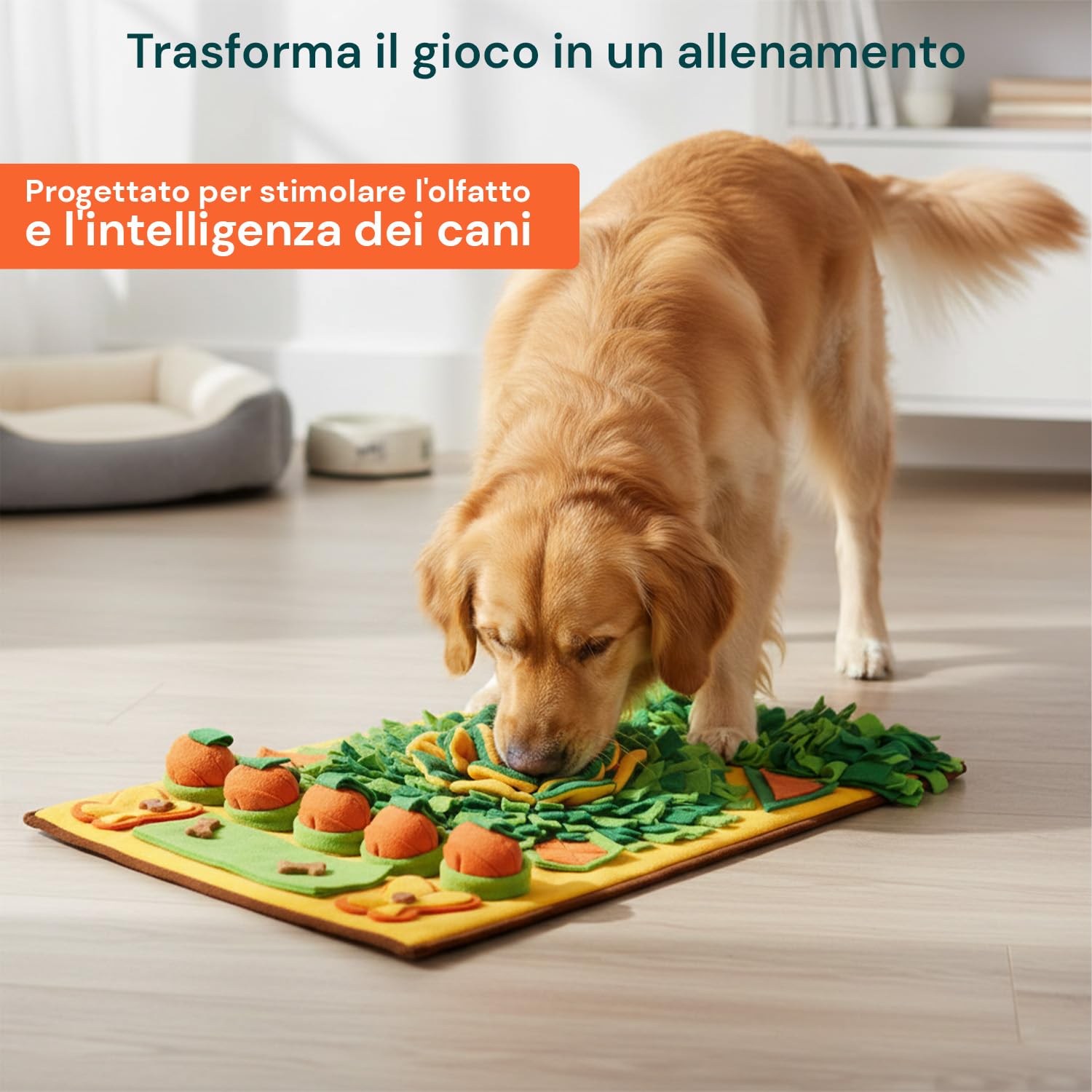 Avilia Tappeto Olfattivo Grande per Cani - Gioco di Attivazione Mentale per Ricerca Cibo e Snack - Snuffle Mat Lavabile e Antiscivolo Contro Noia e Stress - Ideale per Addestramento 79x48.5cm