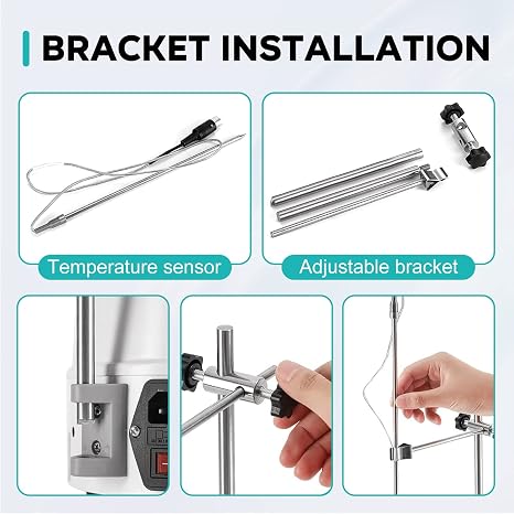 LAB FISH Laboratory Heating Mantle 500ml Thermocouple Magnetic Stirring Mixer,Lab Thermostatic Heater with Temperature Control Probe,Digital Display Timing Function,250W