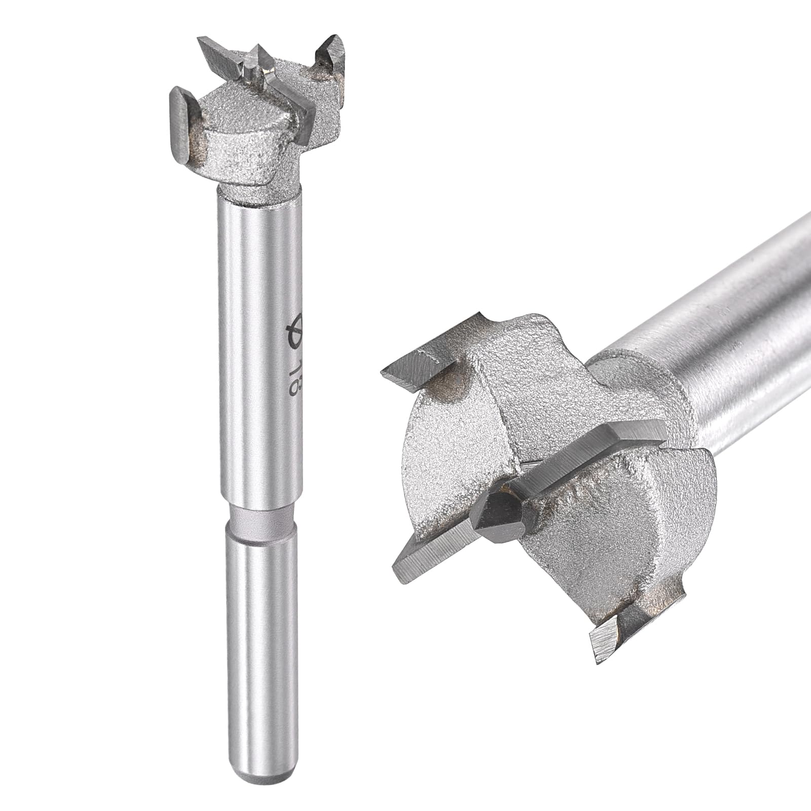 DTGN 18mm Forstner Drill Bit 23/32" - 1Pack - Good for Wood Plastic Plywood - 2 Flutes Tungsten Carbide Woodworking Hole Saw Cutter with Round Shank - Silver