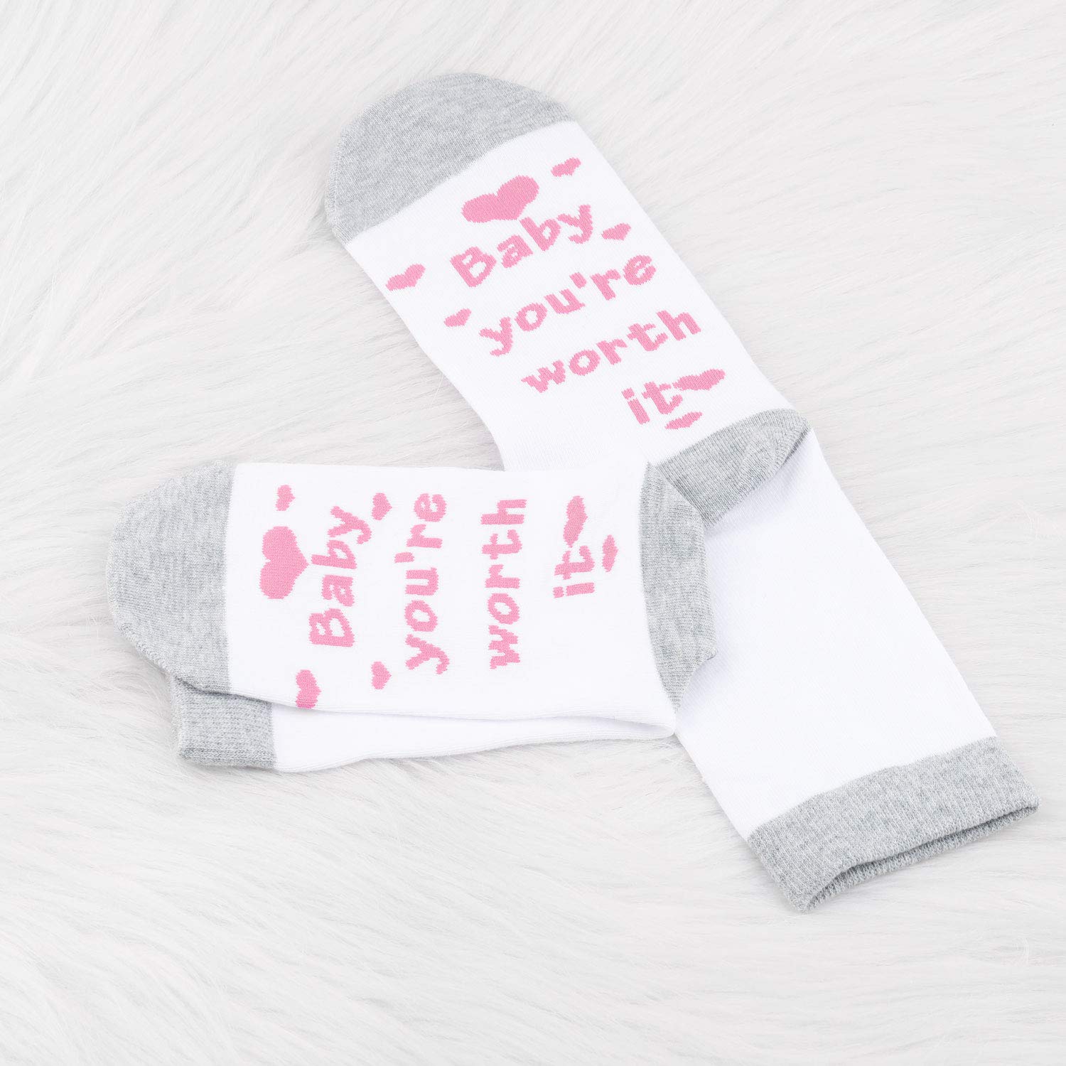 PYOUL 2 pares de calcetines de infertilidad IVF para bebé You're Worth It calcetines IVF fuertes de transferencia de embriones congelados