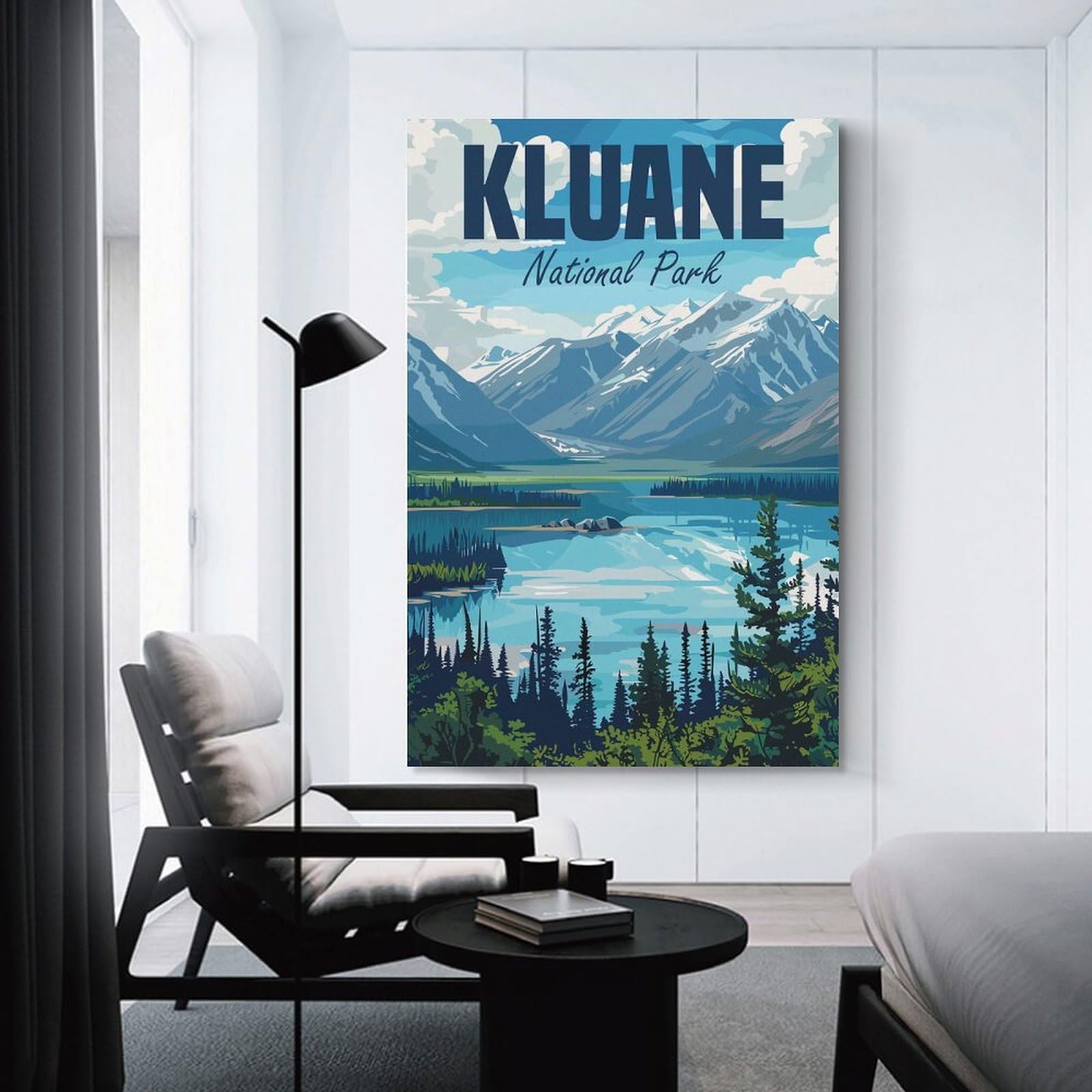 Junmoney Canvas Wall Picture Kluane National Park, 12x18inch(30x45cm), for Calm Bedrooms, Home Corners Or Flats, Decorative Wall Art for Cosy Rooms