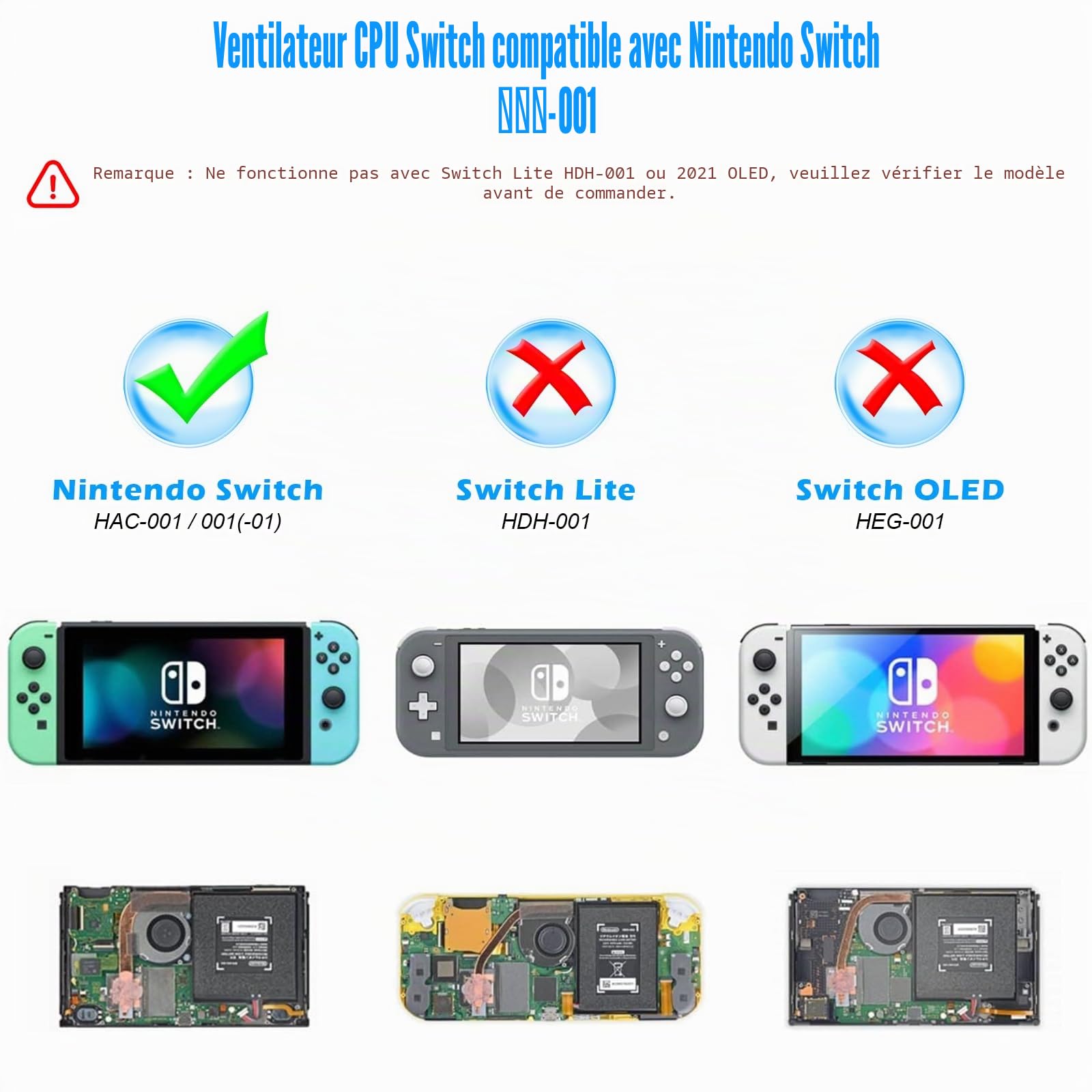 S-Union Ventilateur de Refroidissement Interne,CPU Ventilateur de Refroidissement Remplaçable avec Tournevis pour la Console Nintendo Switch NS 2017