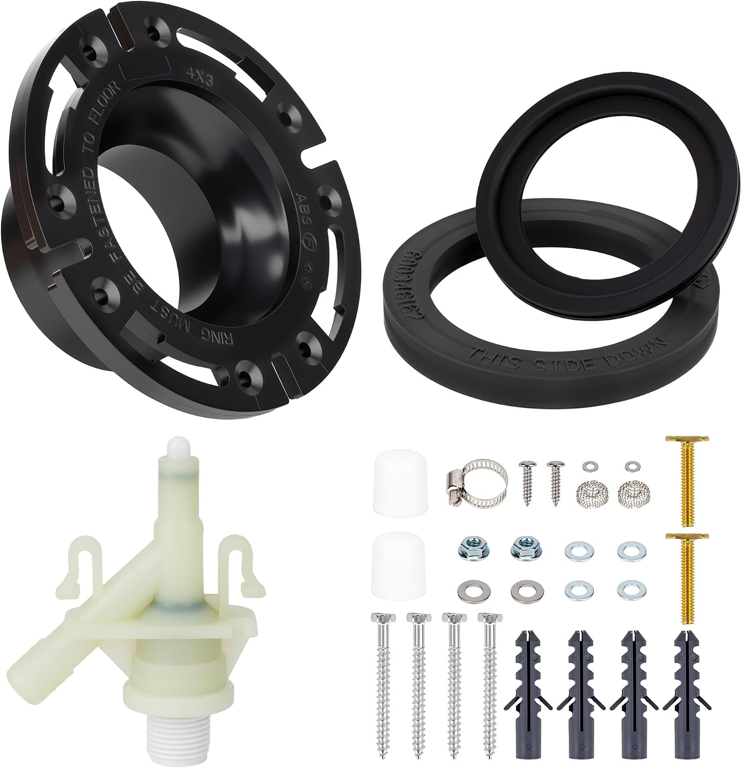 KOLLIEE RV Toilet Valve RV Toilet Seal and Socket Floor Flange Kit for Dometic 300 310 320 Toilet One-Stop Solution for Toilet Leakage and Unpleasant Odors with All Accessories