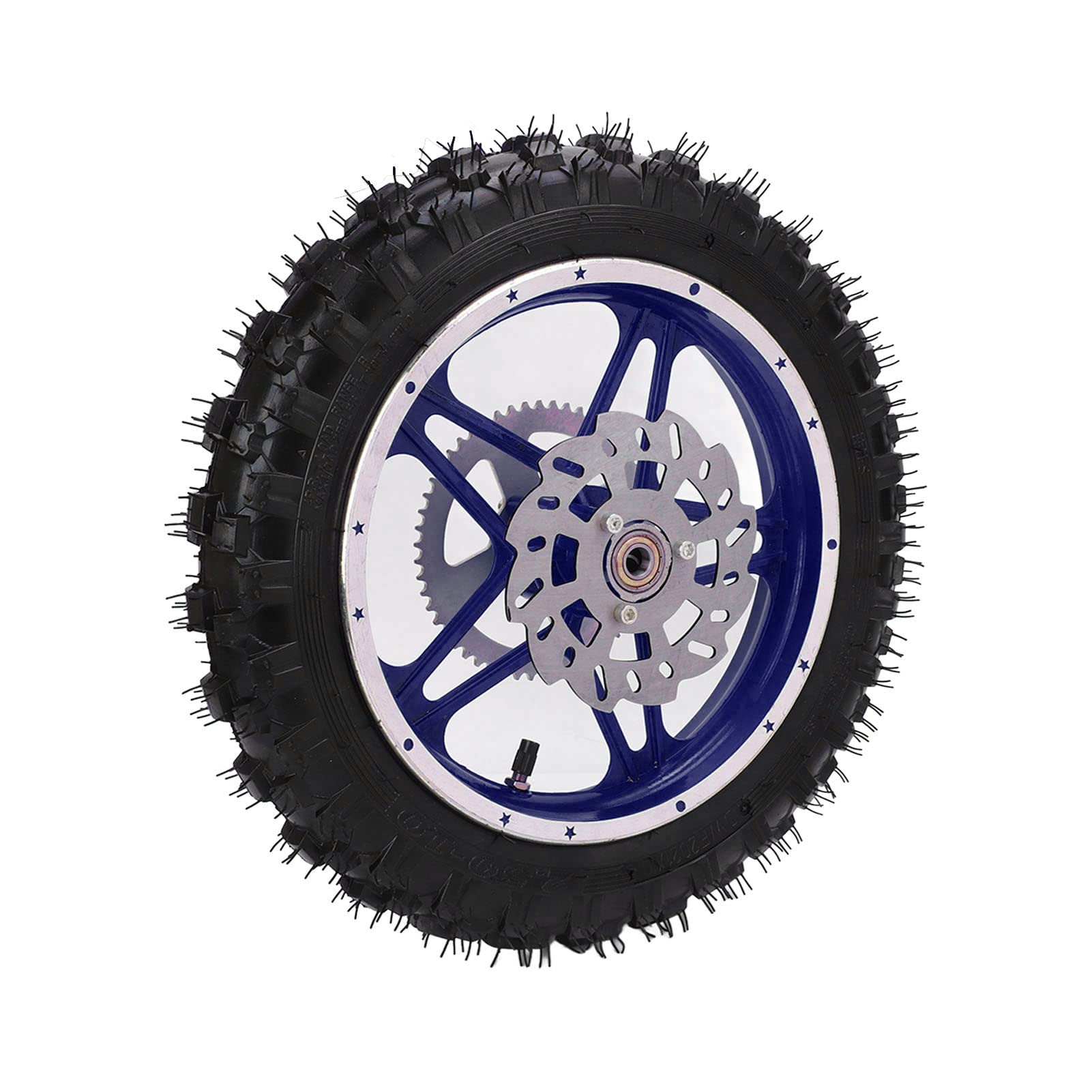 Ensemble de Roue Arrière de 2,5 à 10 Pouces avec Pneu Antidérapant pour Moto Tout-terrain, Dirt Pit Bike, Bleu