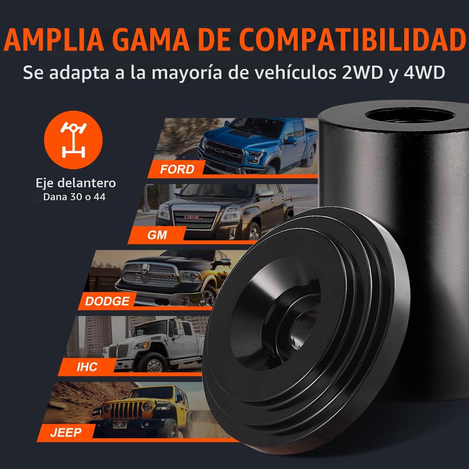 VEVOR Extractor de Rótulas 25 Piezas Extractor de Rótulas de Acero con Adaptadores de Varios Tamaños Kit de Extracción e Instalación de Rótulas U-Joint Pasador de Anclaje de Freno Vehículos 2WD 4WD