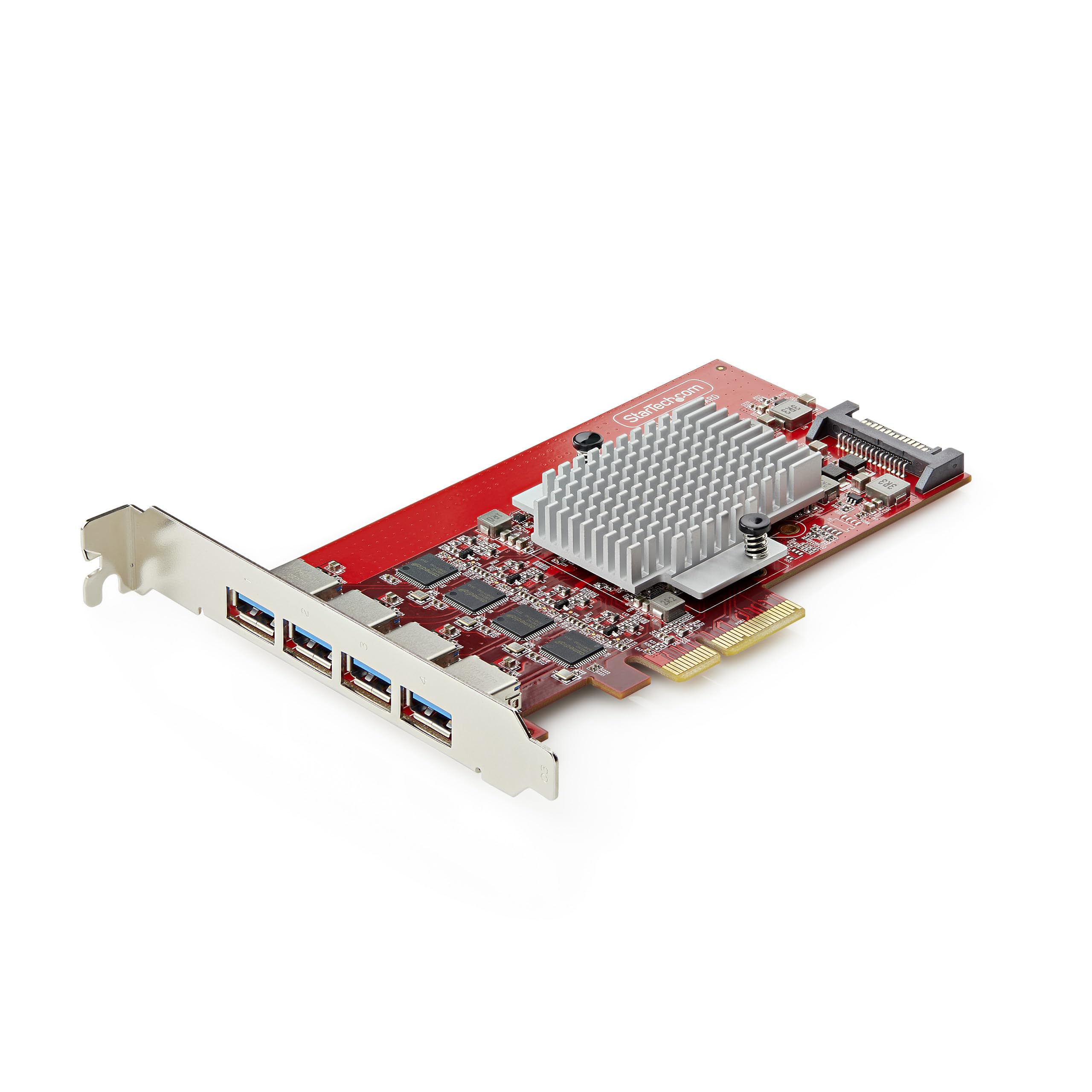 StarTech 4-Port USB-A 10Gbps PCIe Card, 4X Independent USB 3.2 Controllers, PCI Express 3.0 Expansion Card, TAA