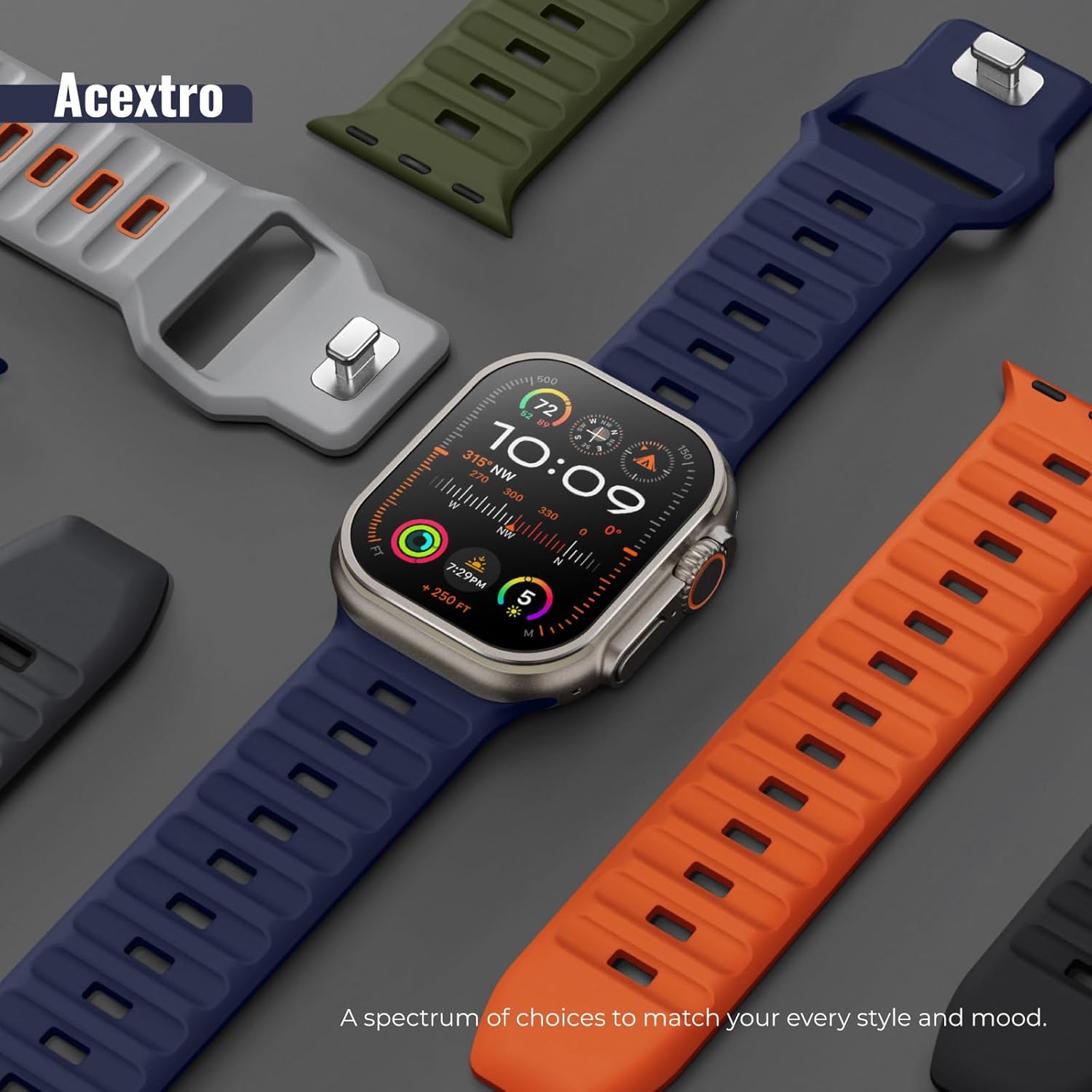 4-Pack Sport Bands Compatible with Apple Watch Ultra 3/Ultra 2/Ultra Band 49mm 46mm 45mm 44mm 42mm for Men, Waterproof Silicone Strap Soft Breathable Wristband for iWatch Serise 11 10 9 8 7 6 5 4 3 SE3/SE - Image 4