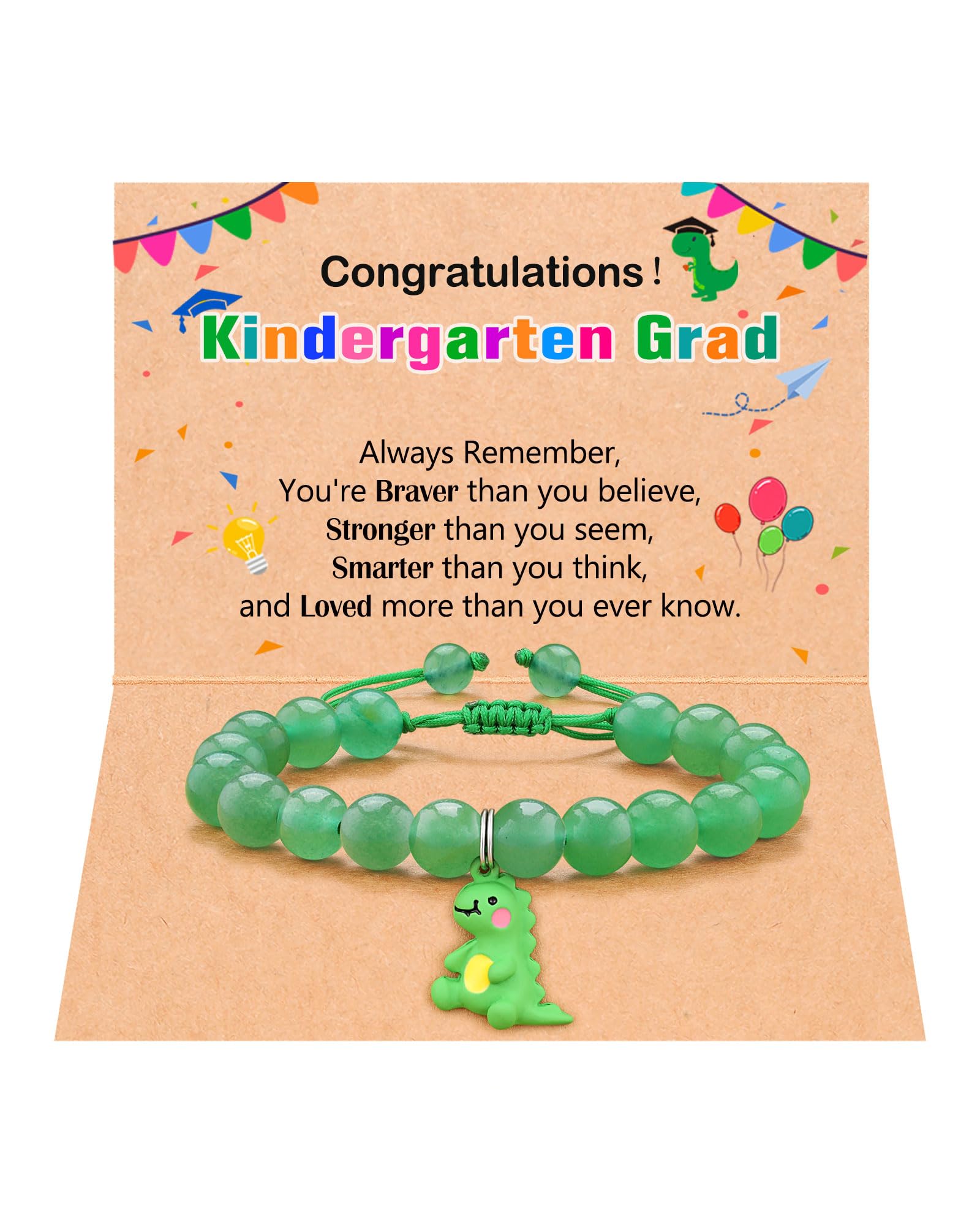 PINKDODOKindergarten Pre K Graduation Gifts for Boys Dinosaur Bracelet for Son Grandson Nephew