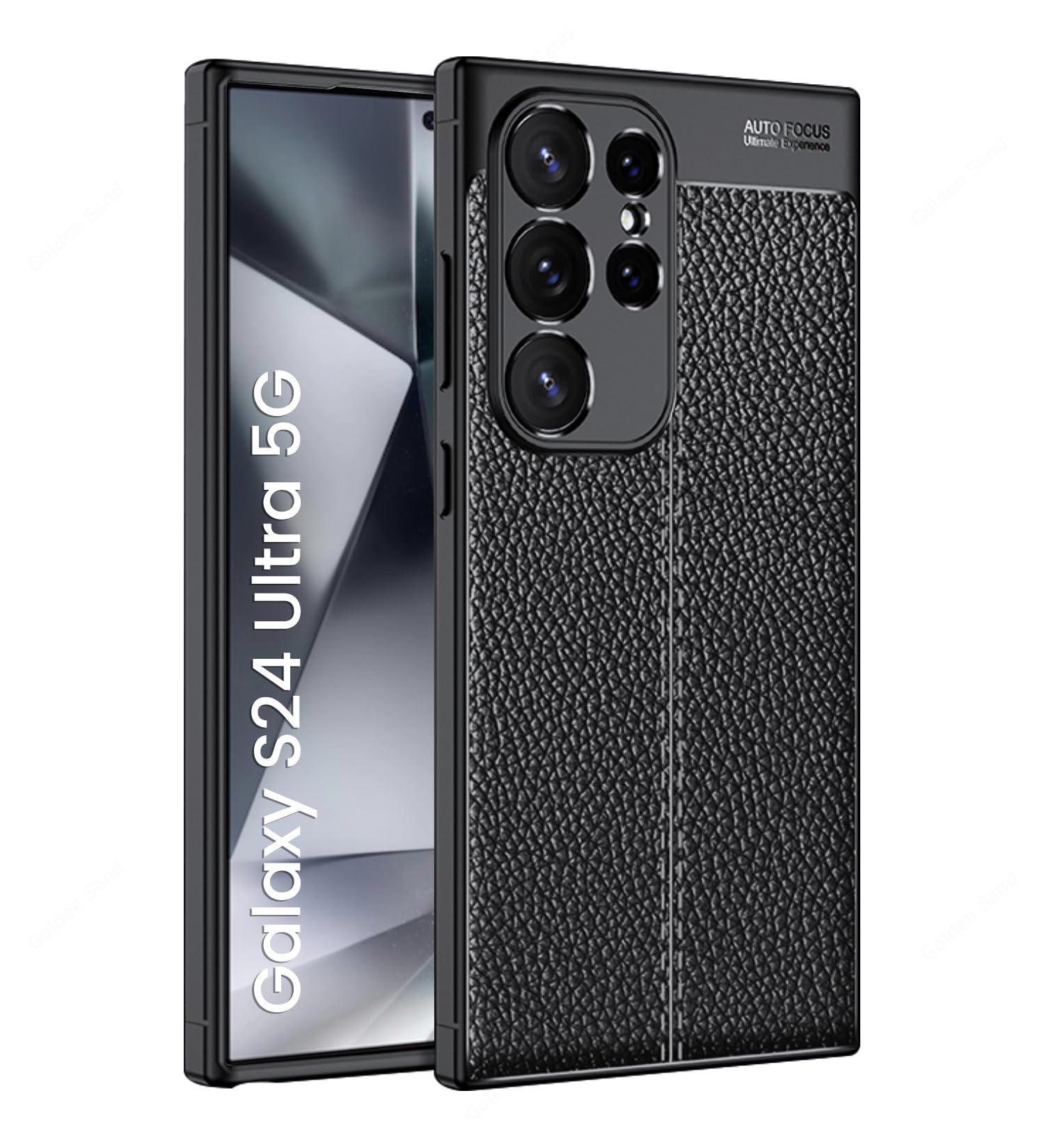 Golden Sand Cover Leather Texture Series Shockproof Armor TPU Back Cover Case for Samsung Galaxy S24 Ultra 5G Mobile Phone, Black (B0CSW5W1QV) Amazon Price History, Amazon Price Tracker