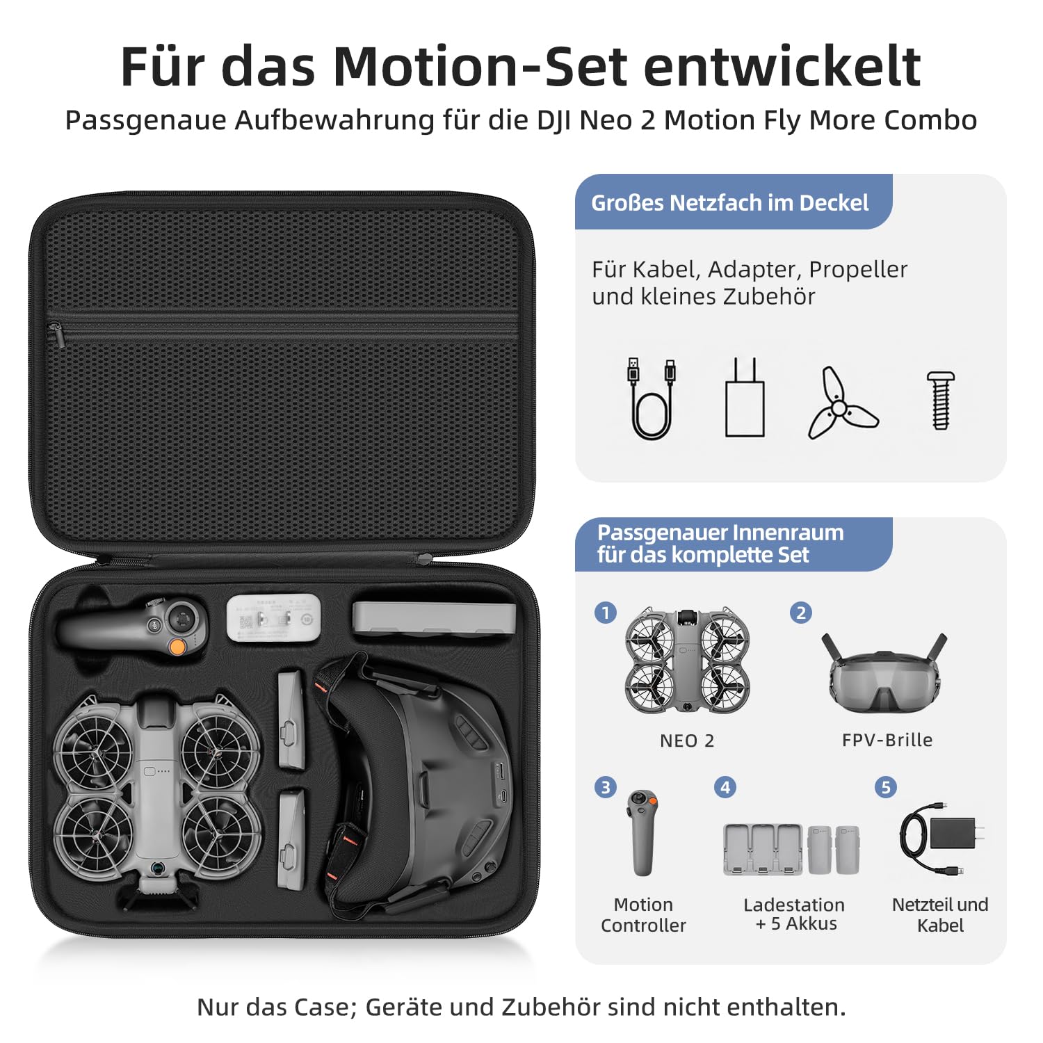 Przenośna torba do przechowywania DJI Neo 2 Motion Fly More Combo, podróżna torba do przenoszenia z PU, torba na ramię i torebka, akcesoria do drona