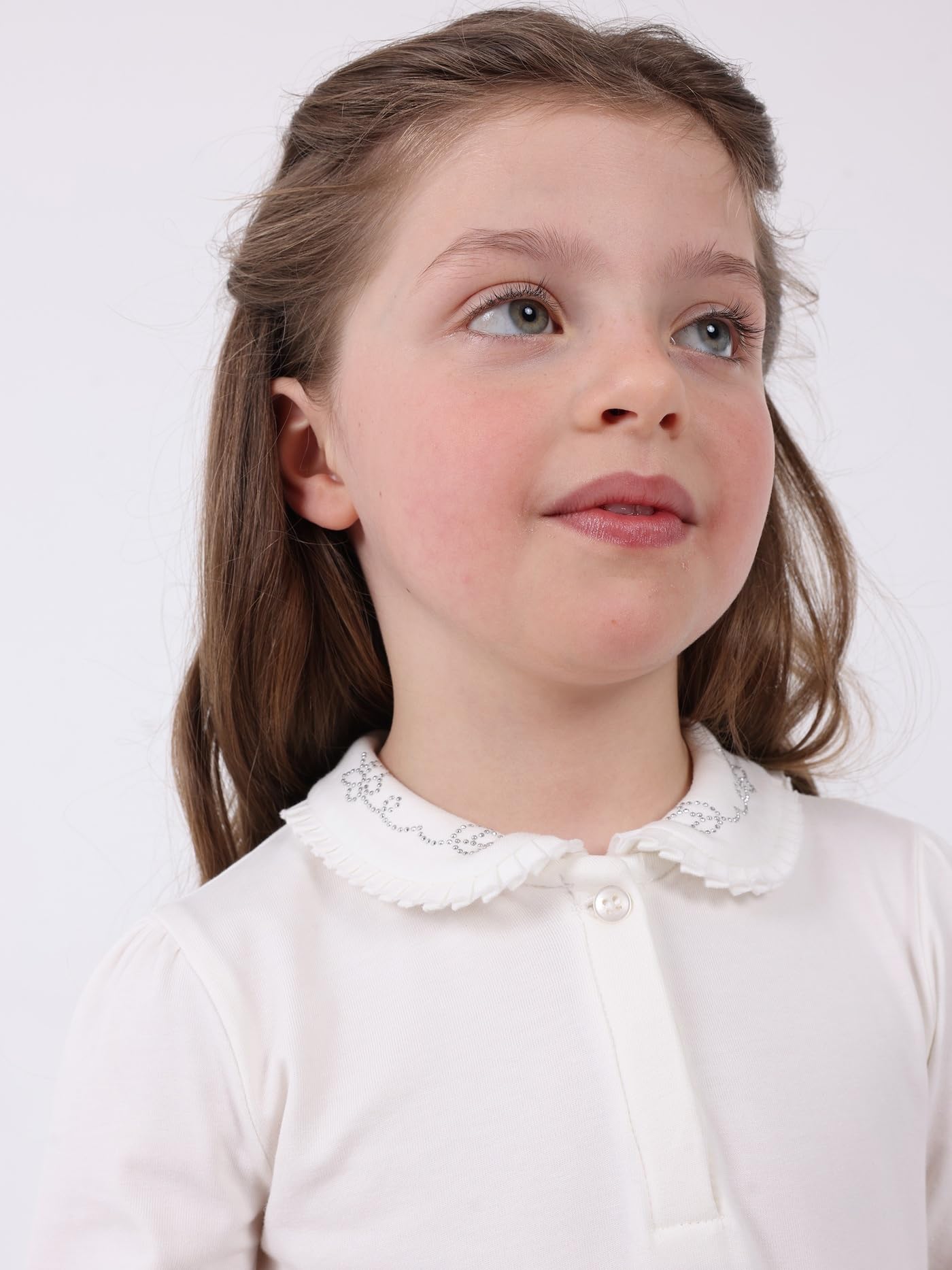 Mayoral Polo m/l Basica per Bambine e Ragazze Ecru-argen