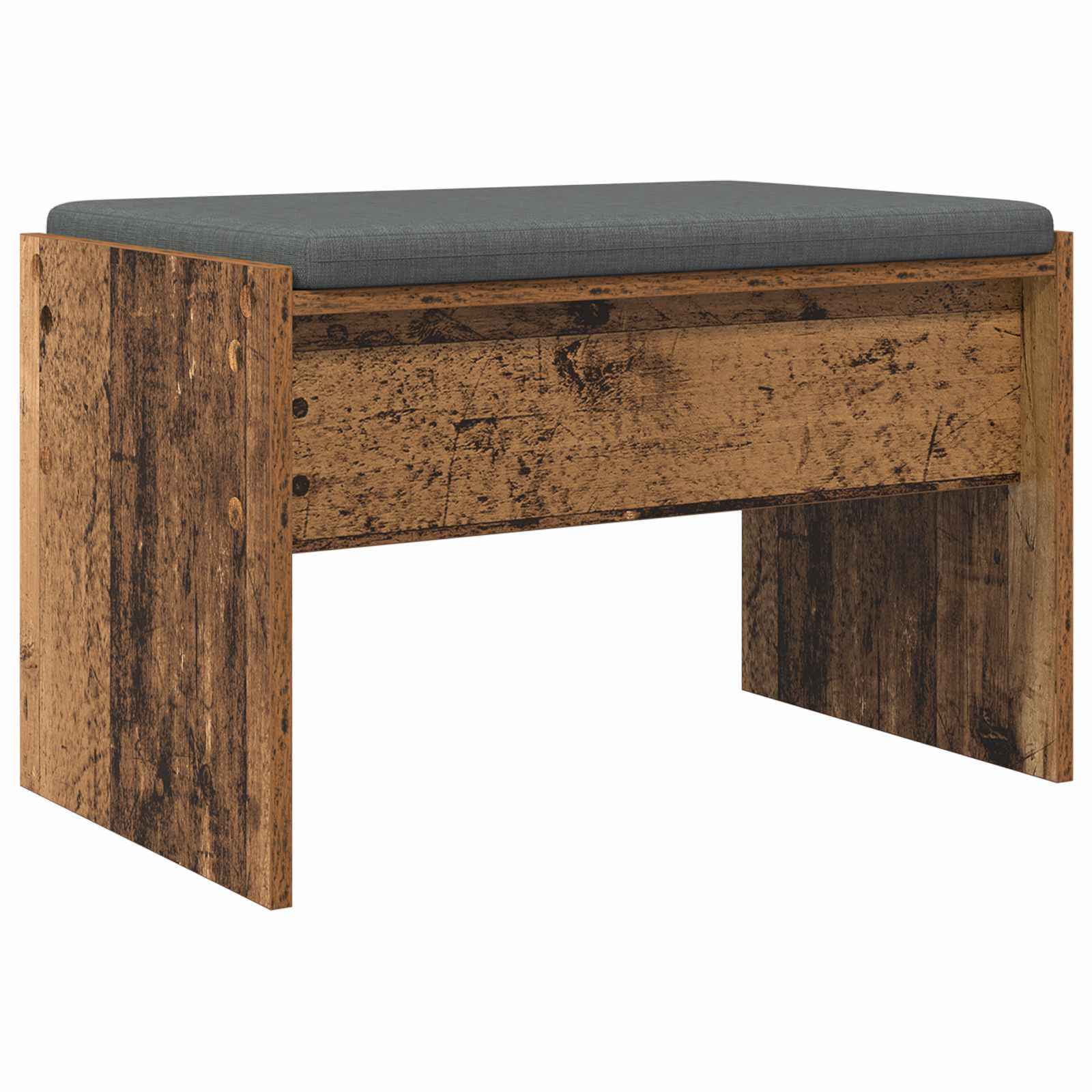 Banc de couloir bois recyclé avec coussin assise entrée moderne