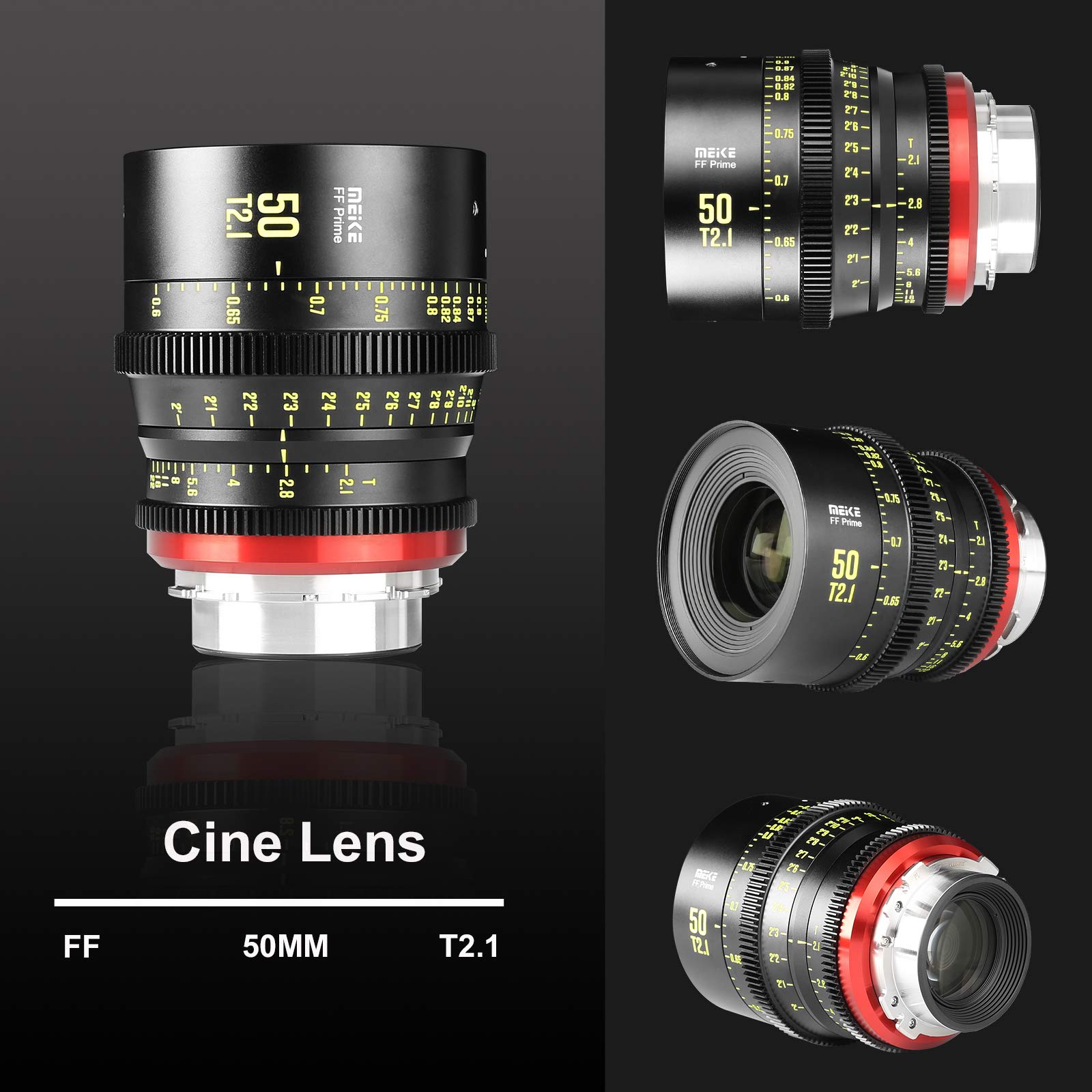 Meike 50 mm T2.1 PL Full Frame Prime Manual Focus Objectif cinéma grand angle pour appareil photo Canon EOS C700 PL EOS C700PL GS