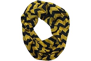 Luxurious Chevron Infinity Scarf: A Symphony of Old Gold and Noir