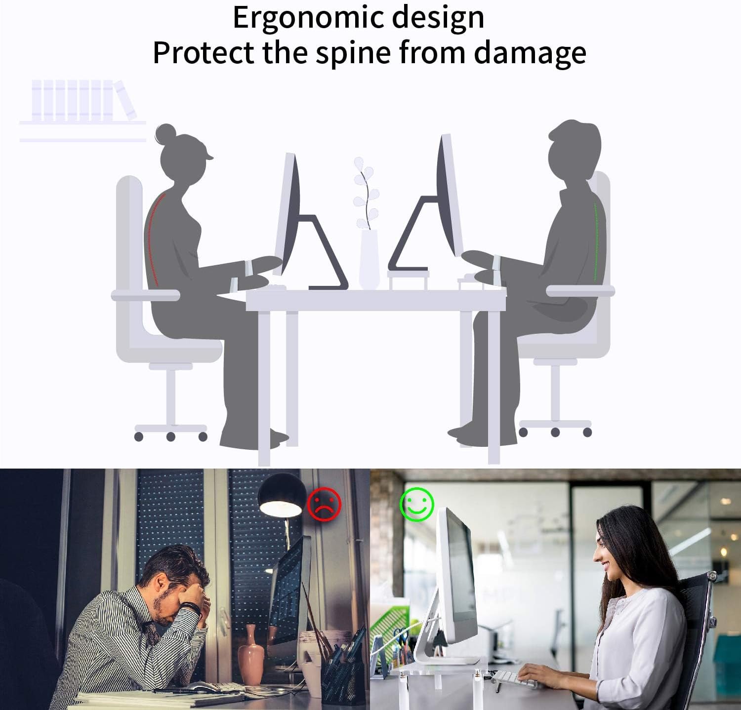 YestBuy Acrylic Monitor Stand Riser, Clear Computer Stand for Laptop, iMac, Pc, Printer, Desktop Ergonomic, Desk Riser Work from Home Accessories Office Supplies Platform Save Space