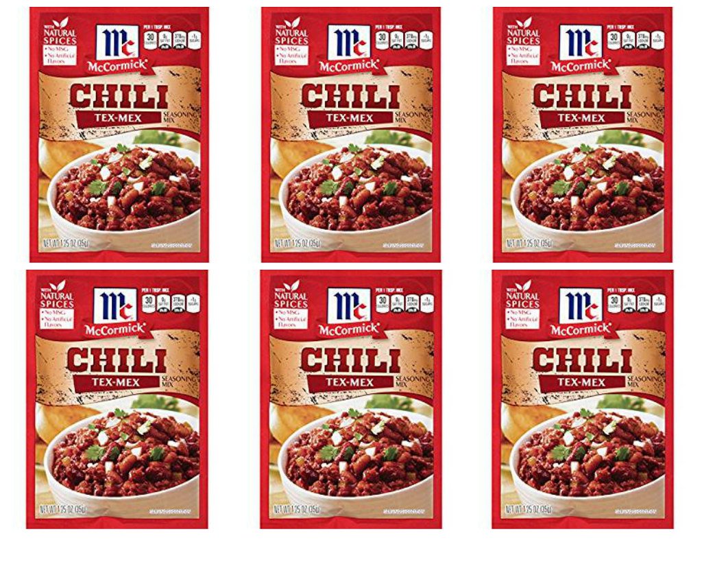 McCormick Tex Mex Chili Seasoning Mix, 1.25 oz (Pack of 6)