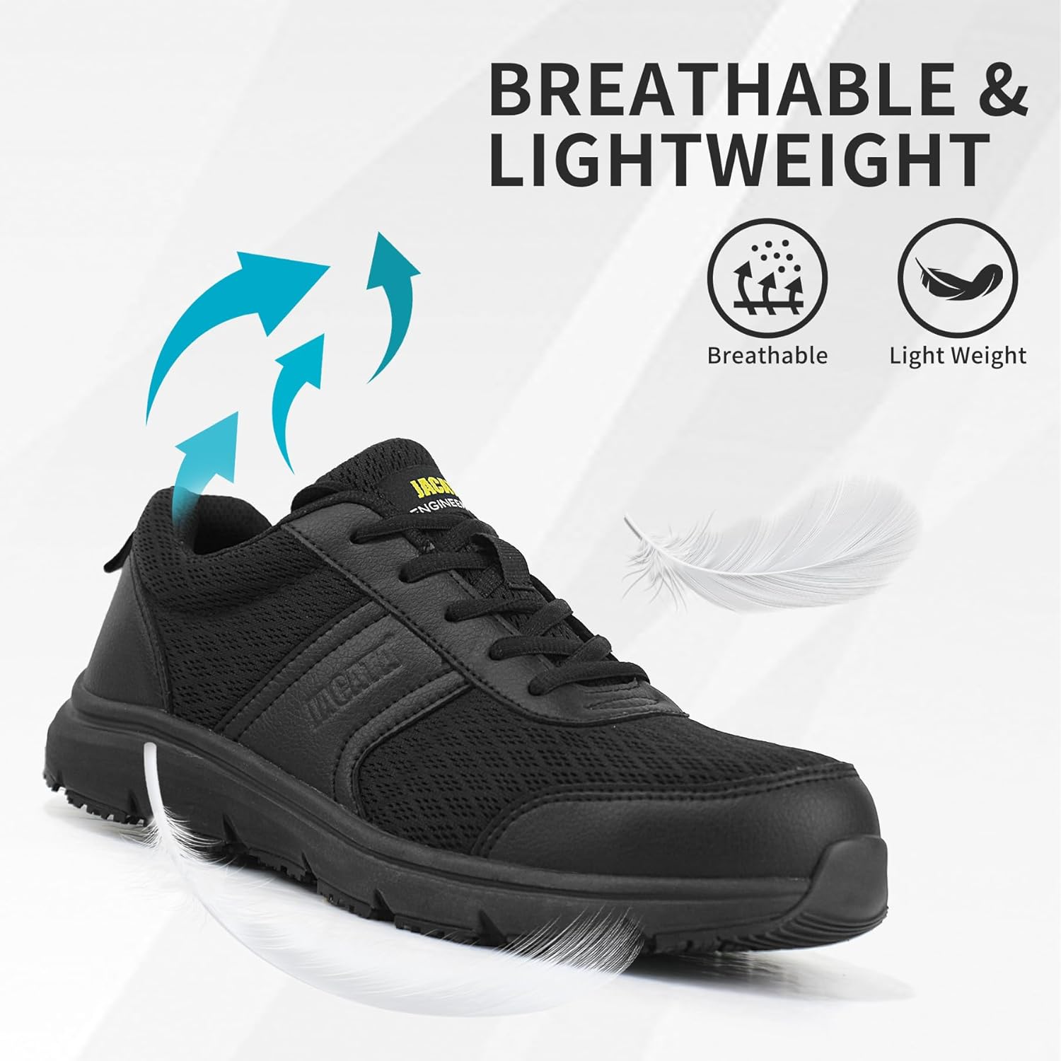 Jacata Non Slip Arch Support Work Shoes for Men/Women Food Service Comfortable Chef Walking Shoes Restaurant Kitchen Crews Health Care Sneakers - Image 4