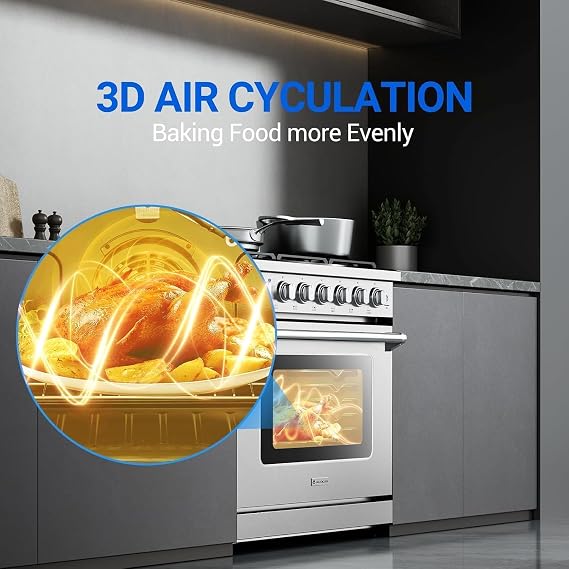 AAOBOSI 36 Inch Front Control Gas Range Oven,78000 BTU Convection Oven | 6 Cu. Ft 6 Cooktop Burners, Self Clean, Freestanding Heavy Duty Gas Range Stove with Halogen Light,Large Capacity