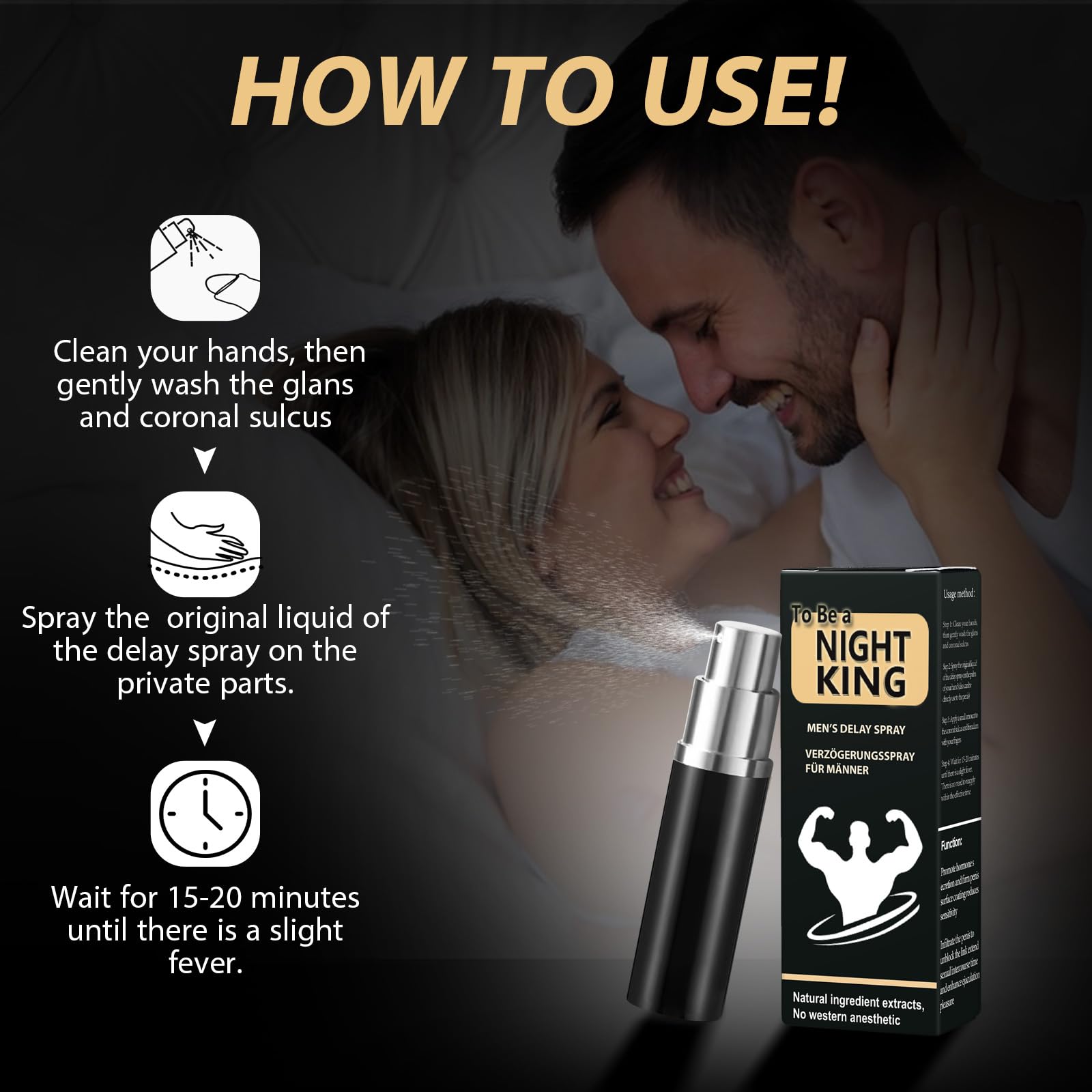 Spray retardateur pour homme, améliore le charme, effet rapide, améliorer le confort du corps et renforcer la confiance en soi