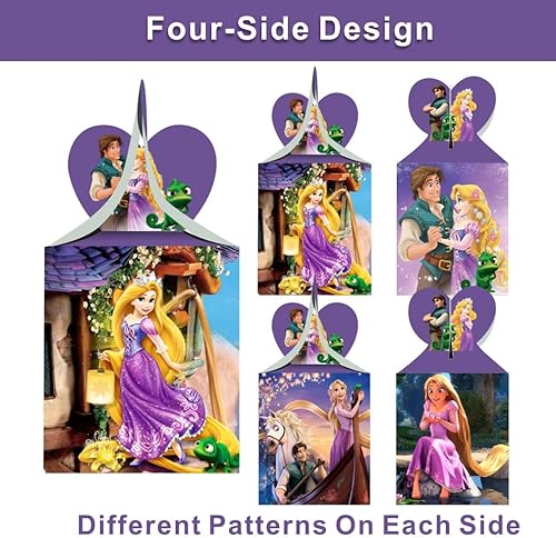 Miniatura 2 de WebErt 12 cajas de regalo Rapunzel para fiestas de cumpleaños enredadas, suministros de decoración