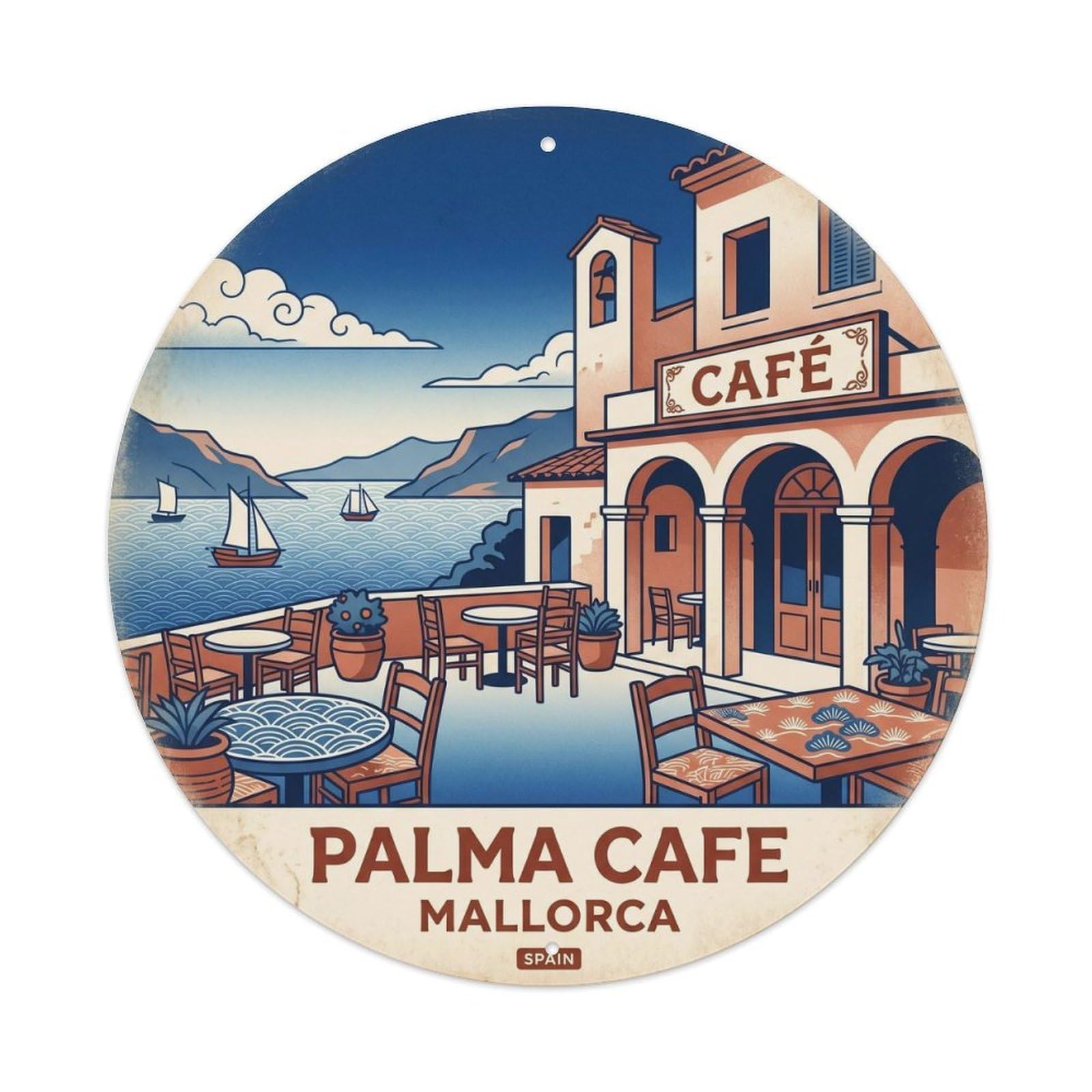 Olhnbad Style Palma Cafe Mallorca Heritage Balearic Landmark Metal Tin Sign