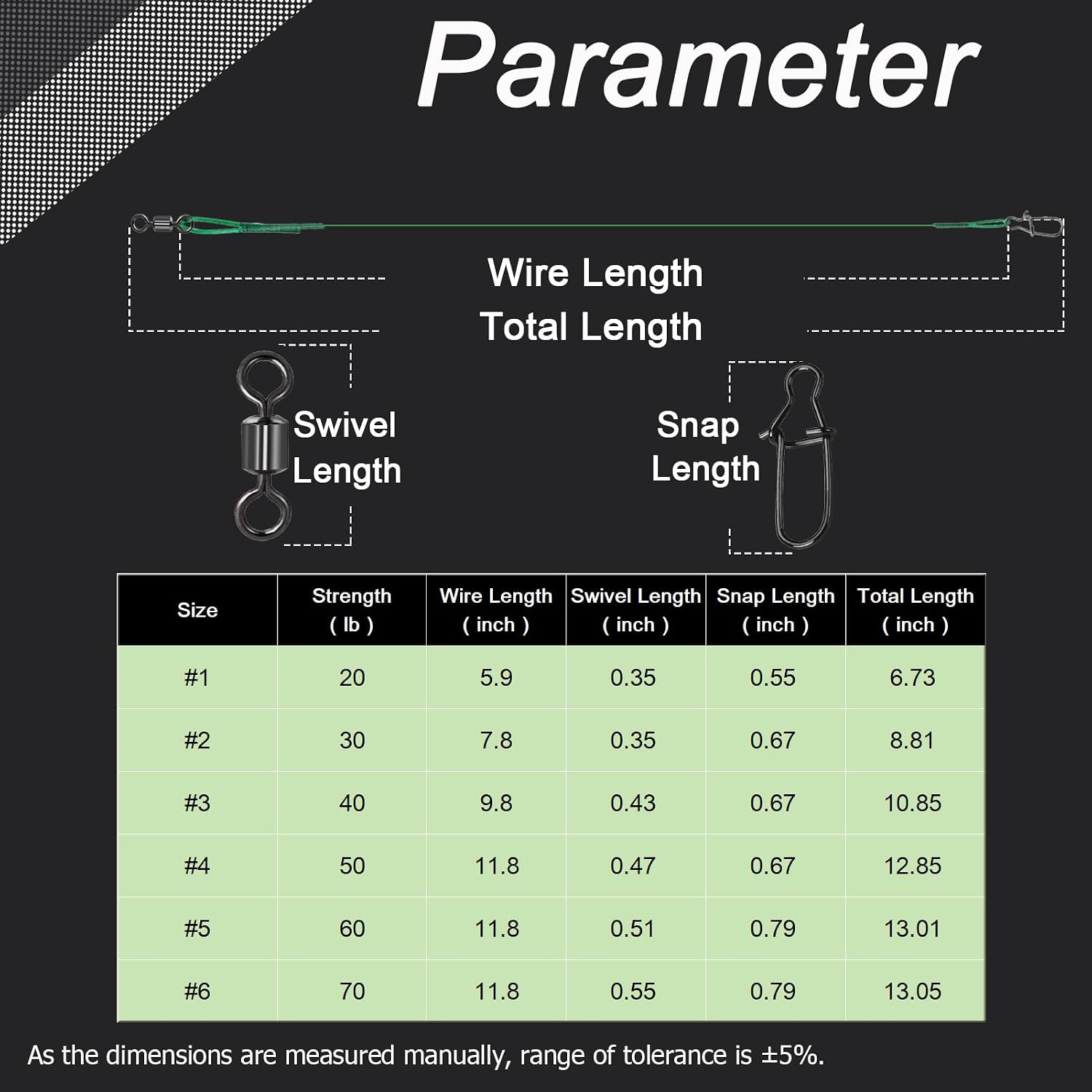 QISHUO Fishing Line Wire Leaders Lures High Strength Fishing Wire Leader Steel Rig Fishing Leaders Stainless Black Nickel