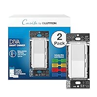 Vista 1 de Lutron Diva Interruptor Regulador Inteligente de Luz para Iluminación Caseta (requiere Lutron Smart Hub), para luces LED, 150 W, monopolar3 vías