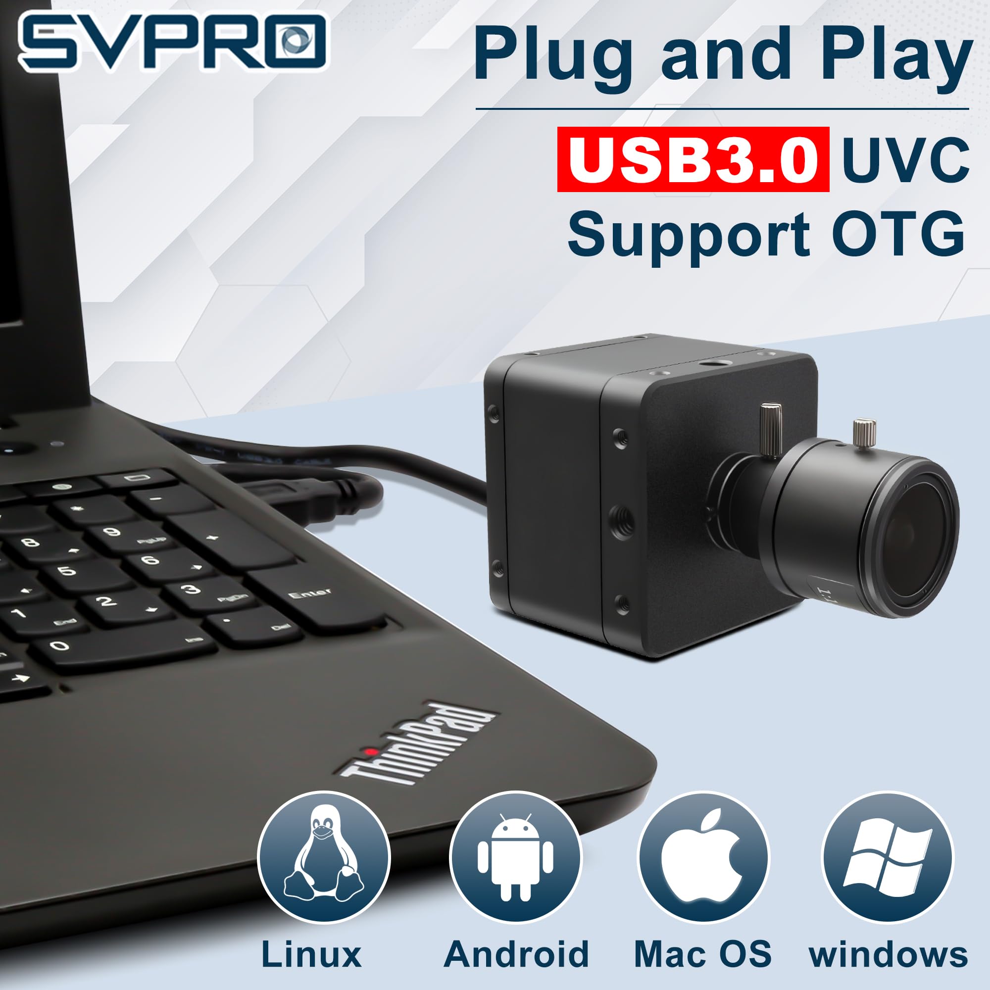 Amazon.co.jp: SVPRO 5MP 60fps USB 3.0 グローバルシャッターカメラ
