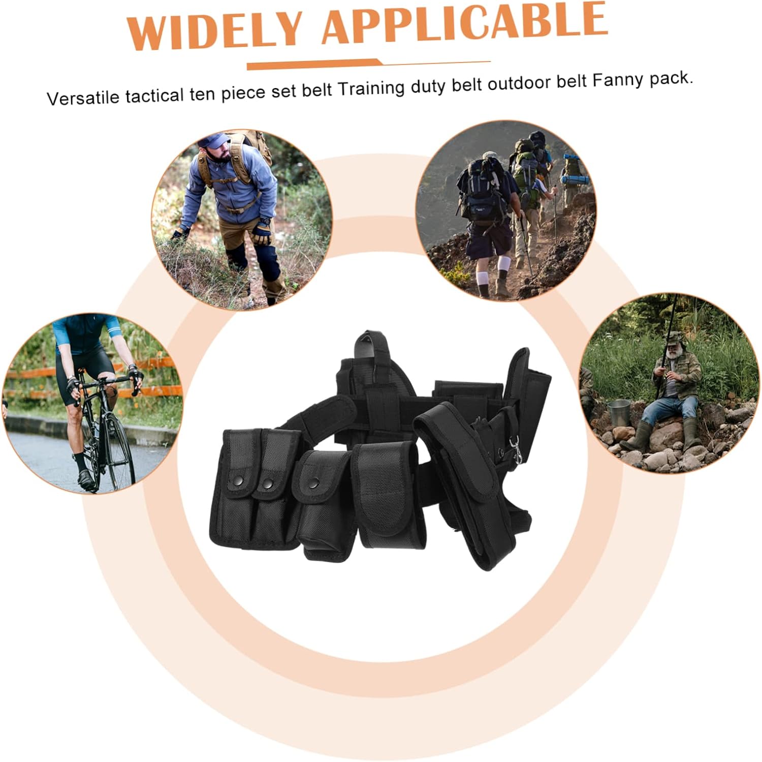 Professional Utility Belt Multi-function Duty Belt Pockets Tactical for Men Oxford Cloth Comfortable