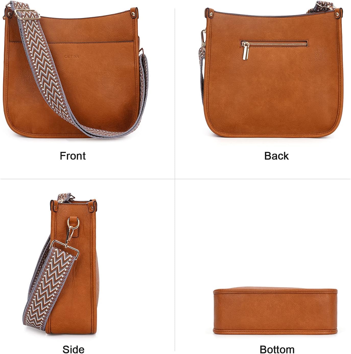 Crossbody Bag Women Vegan Leather Hobo Handbag Trendy Crossbody Shoulder Bag Purses For Women with 2 Adjustable Strap - Image 7