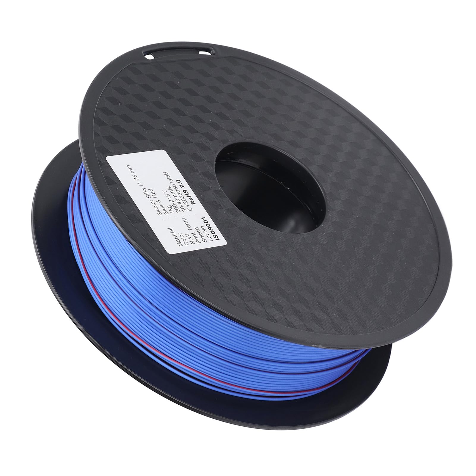 Filament do drukarki 3D Dwukolorowy PLA 1,75 mm Miękki, starannie nawinięty Niebieski Czerwony Wysokowydajne materiały eksploatacyjne do druku 3D zapewniające gładkie, szczegółowe