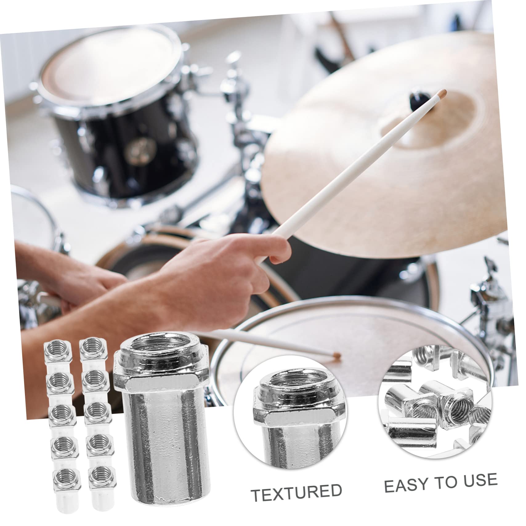20Pcs Drum Swivel Nuts Replacement for Tom Lug Essential Spare Parts for Electronic and Acoustic Drums Floor Drum Accessories Durable Drum Supply